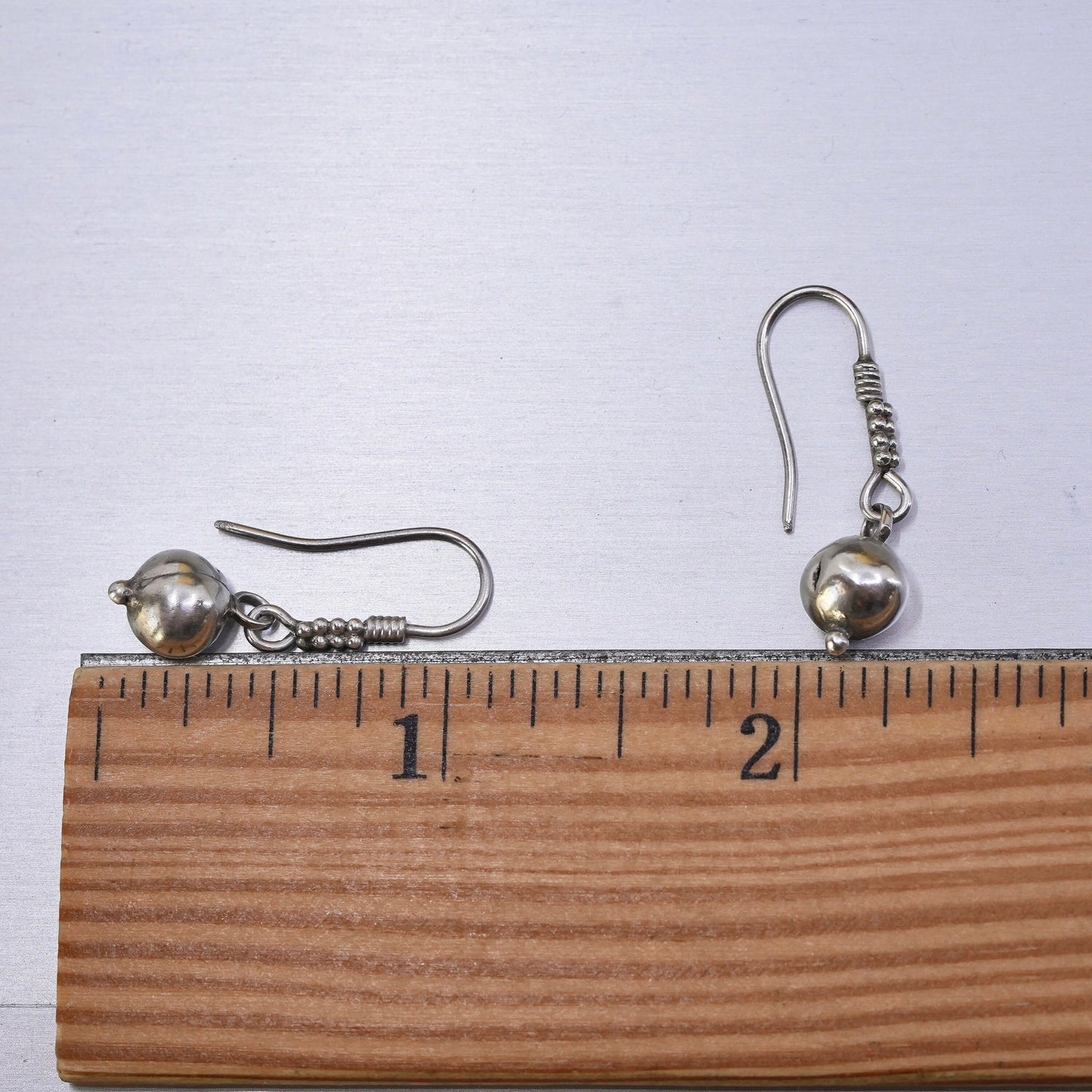 Vintage Sterling silver handmade earrings, 925 beads drops
