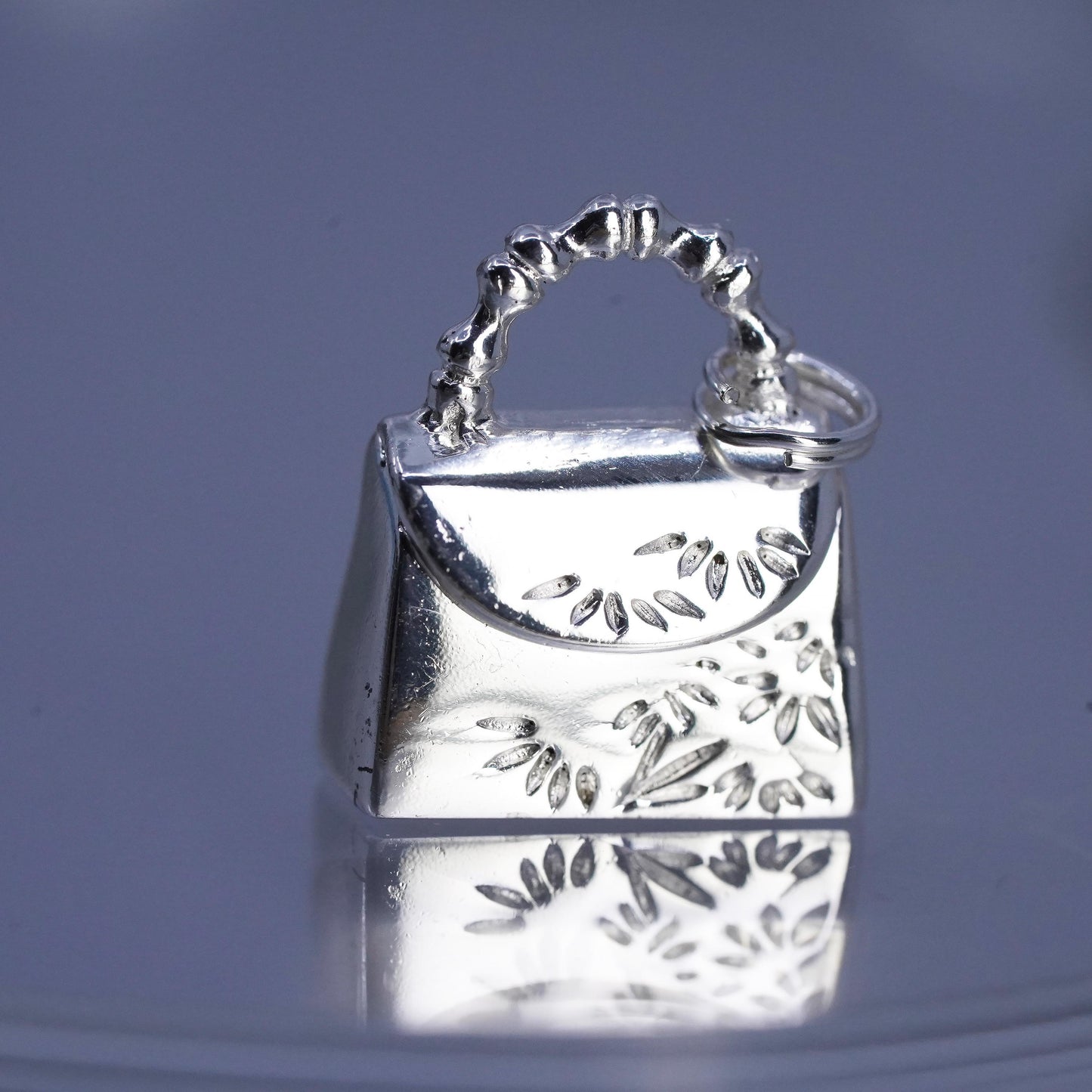 vintage Sterling 925 silver handmade purse bag locket pendant