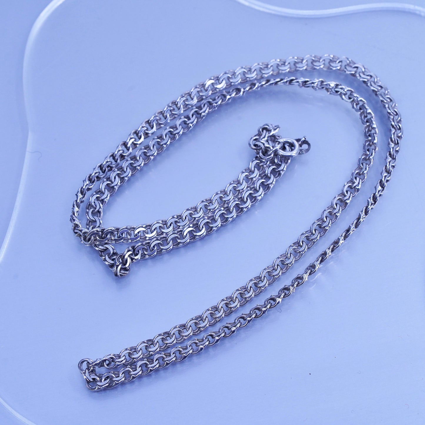 26” 5mm, vintage Sterling 925 silver double curb chain necklace