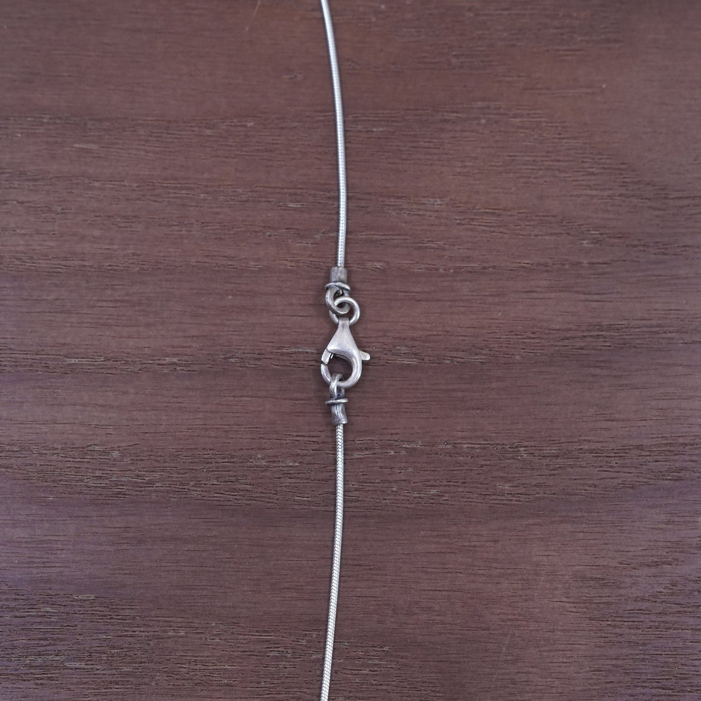 18”, Shablool Didae Sterling 925 silver necklace, snake chain square pendant