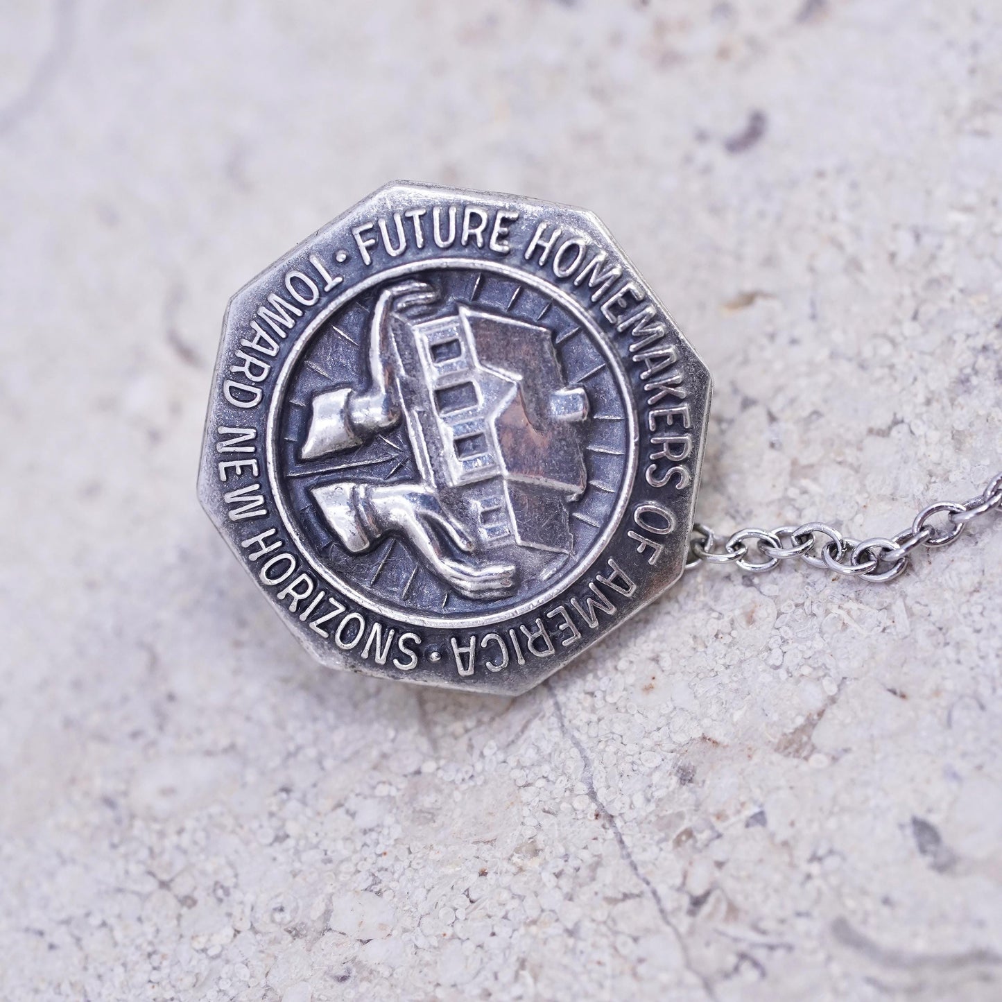 Sterling 925 Silver Future Homemakers Of America Toward New Horizons lapel pin