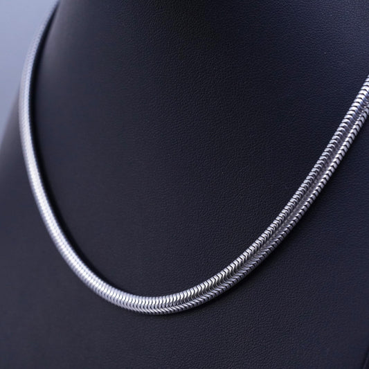 16” 5mm, Vintage Forstner Thick Sterling 925 Silver Snake Choker Necklace