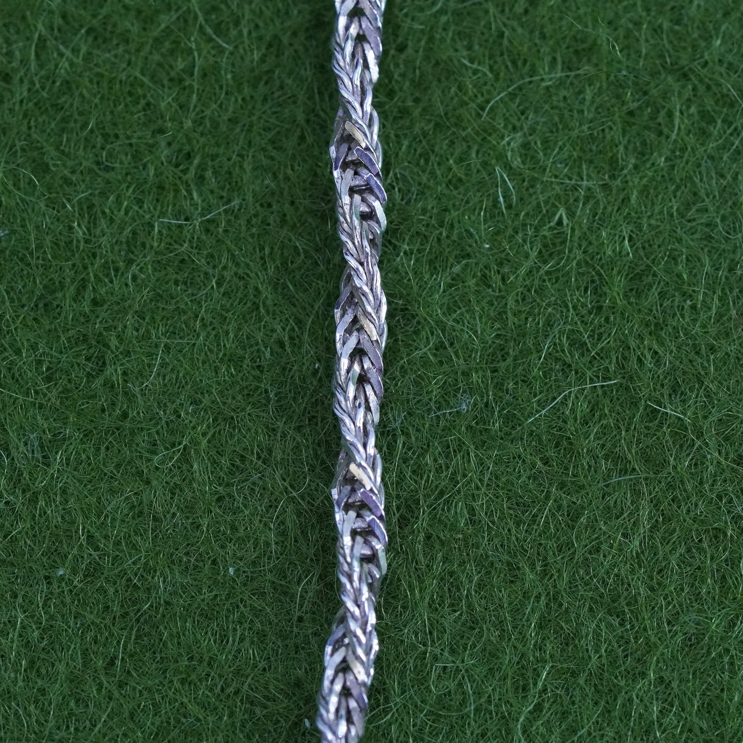 24", 2mm, vintage Sterling silver necklace, bold Italy 925 Wheat chain