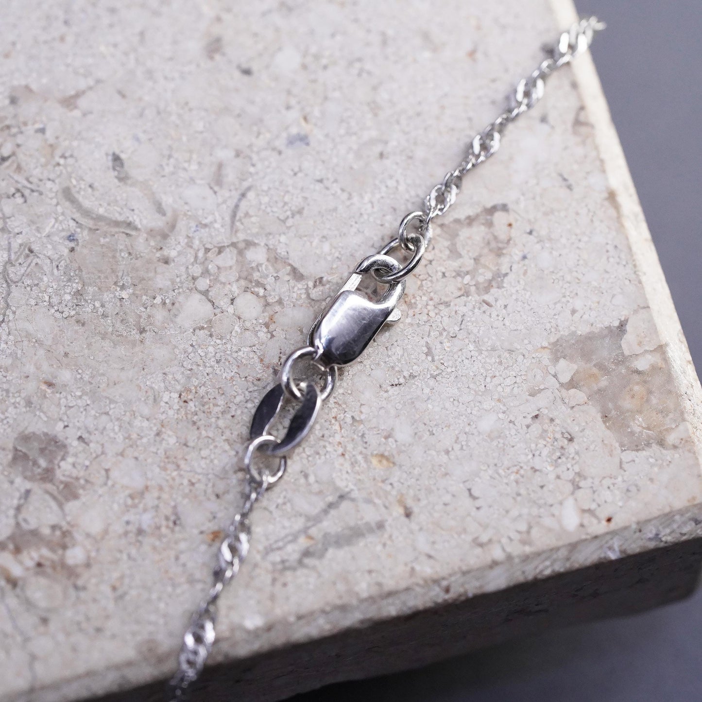 18" 1mm, vintage BGE Sterling silver twisted curb chain, 925 necklace