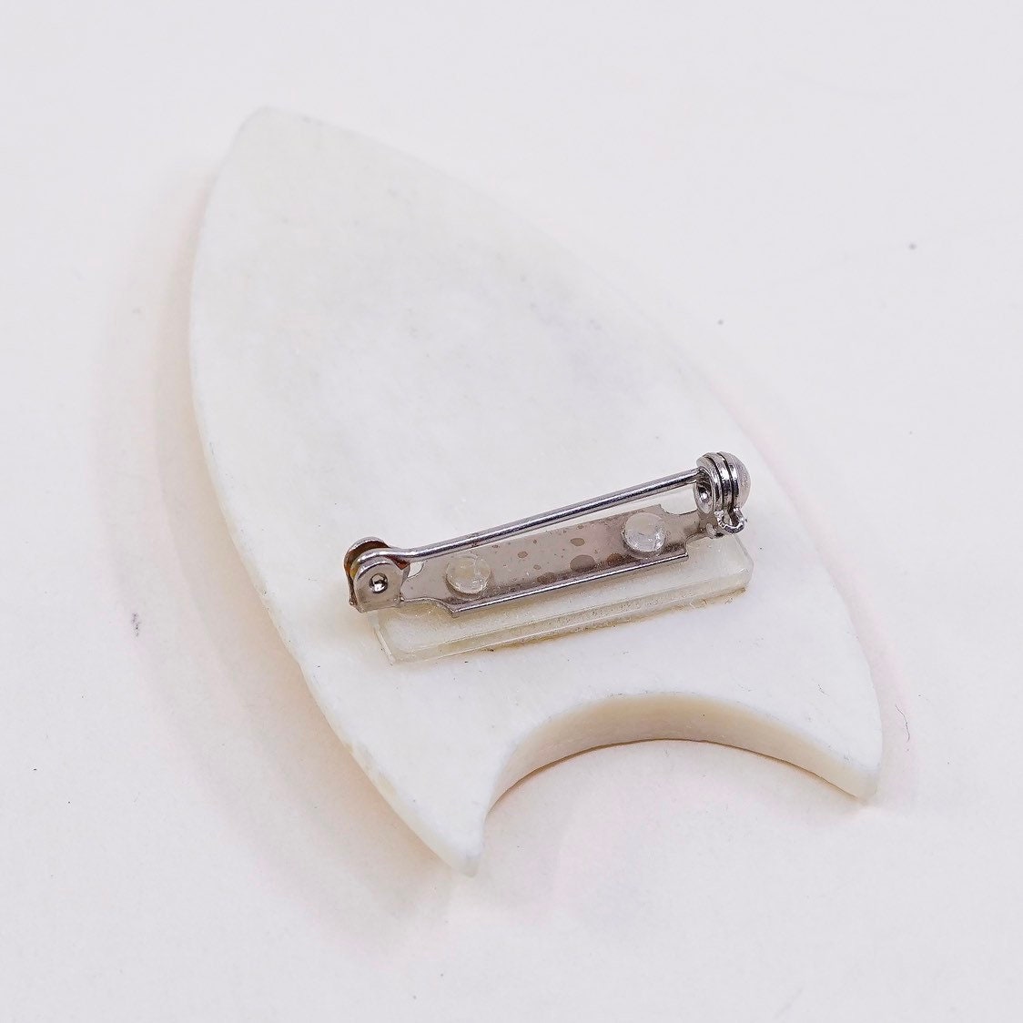 Vintage Handmade brooch, carved bone face