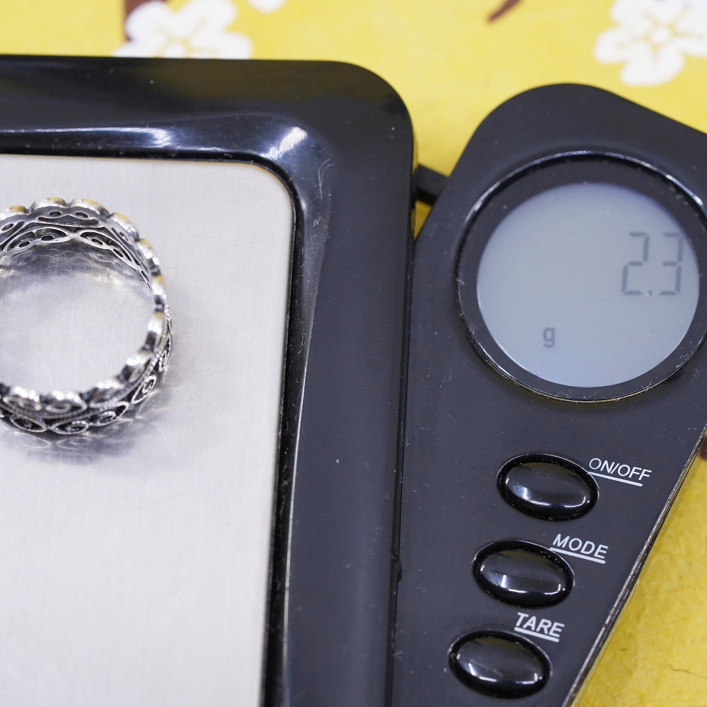 Size 6, vintage Sterling silver handmade ring, 925 filigree band