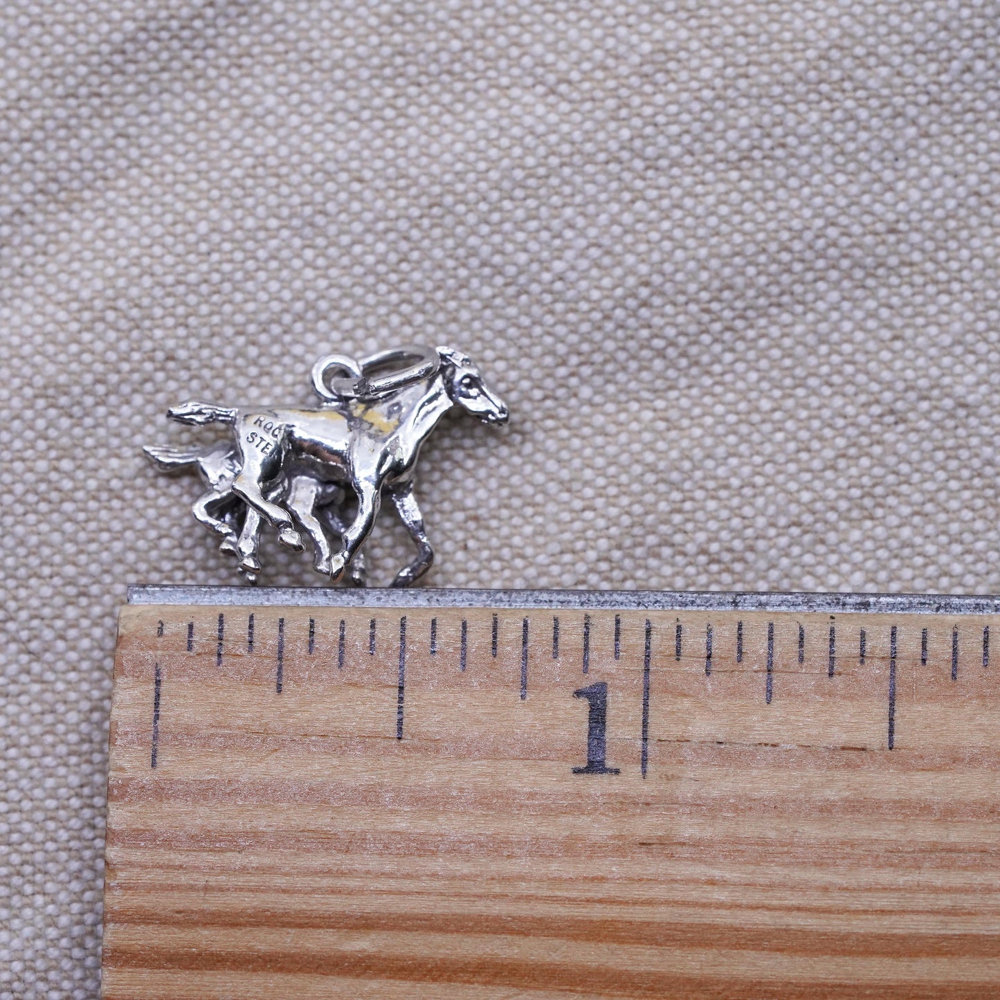 Vintage Sterling silver handmade charm, 925 mother horse pony pendant