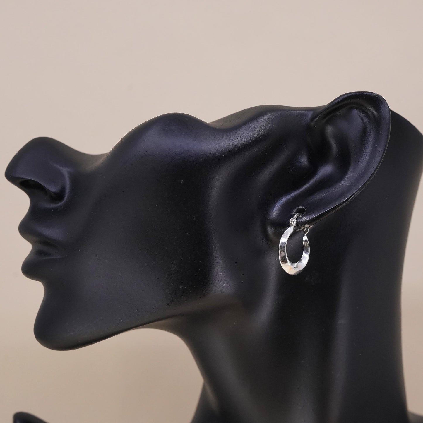 0.5", Vintage sterling silver single earring, fashion minimalist primitive hoop