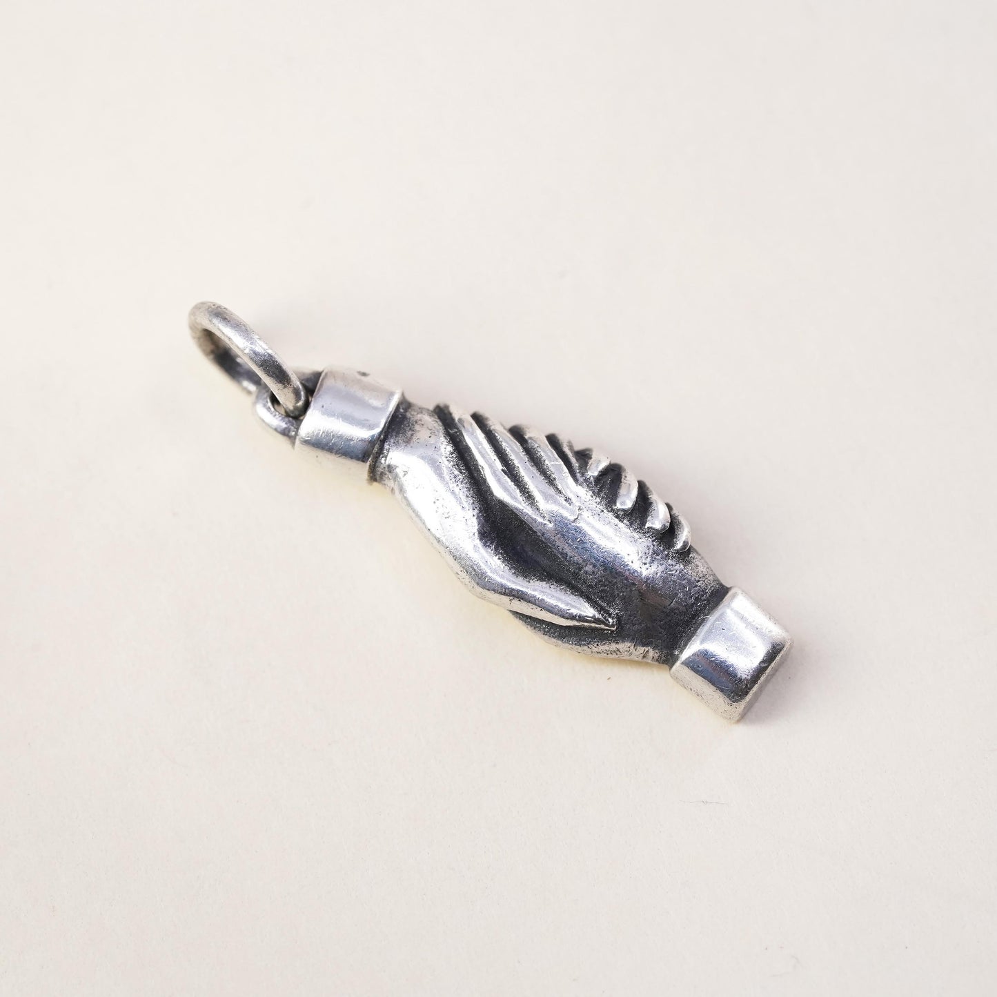 Retired James Avery Sterling Silver 925 Shaking Hands Friendship Charm Pendant