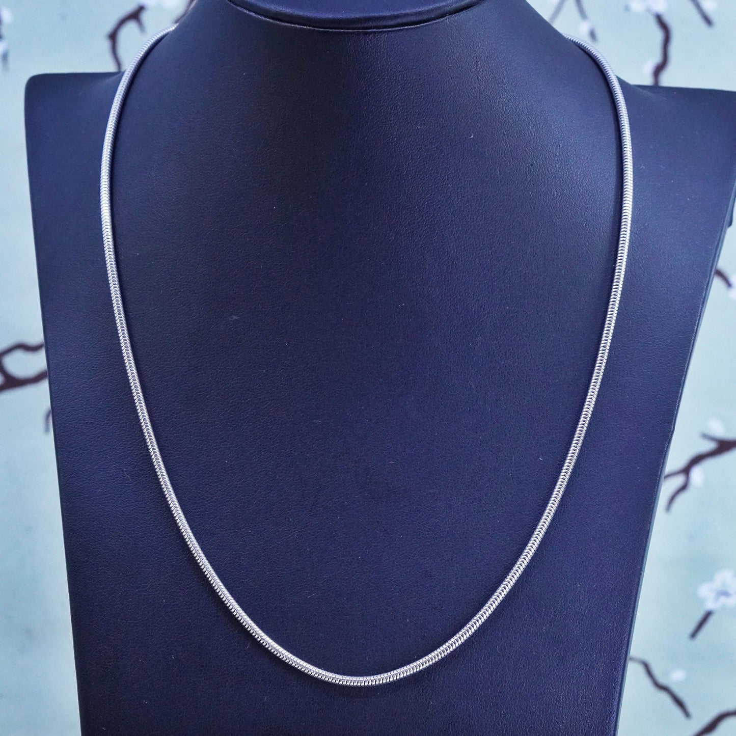 20”, 2mm, Vintage sterling silver snake chain, fine Italy 925 necklace