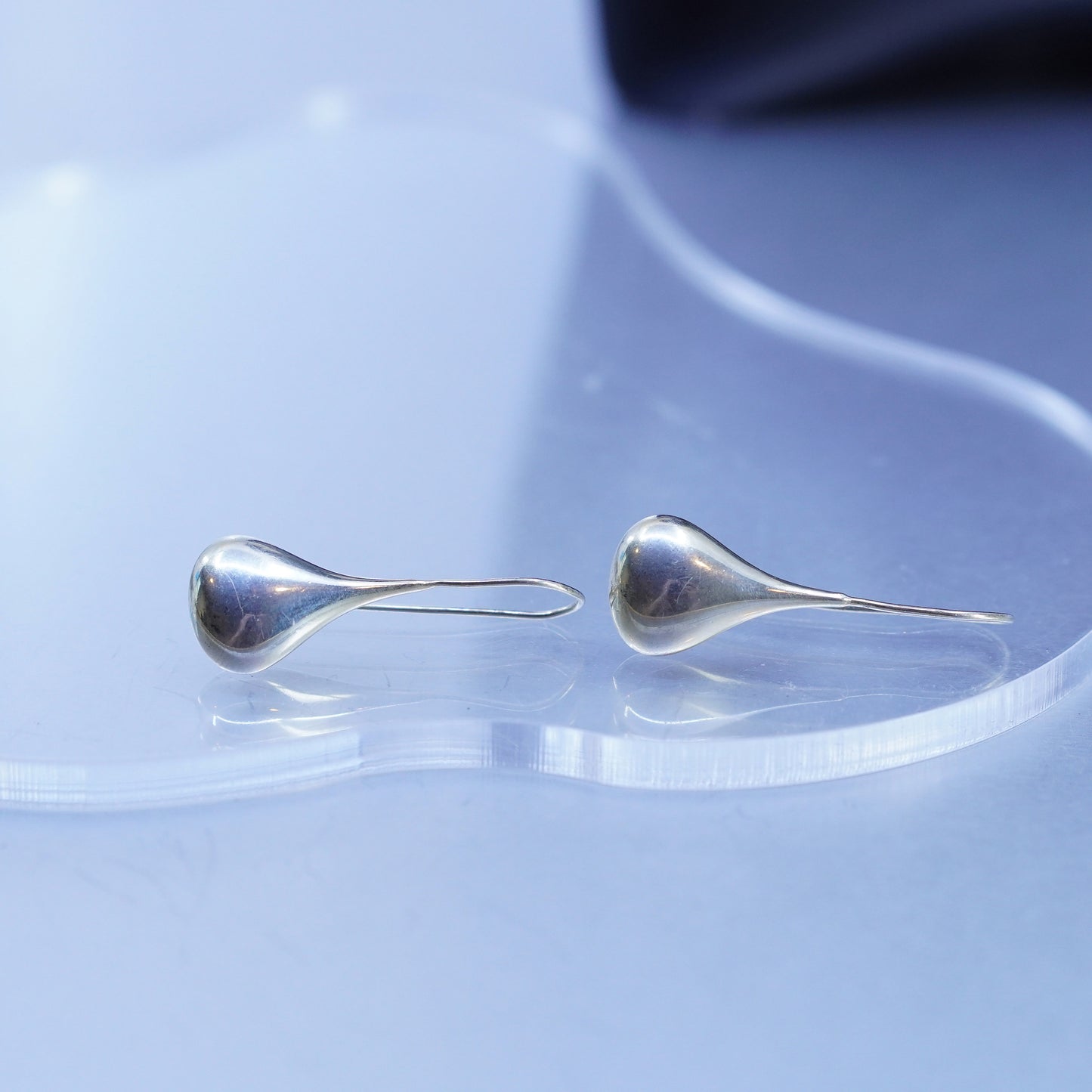 Vintage Sterling 925 silver handmade teardrop earrings