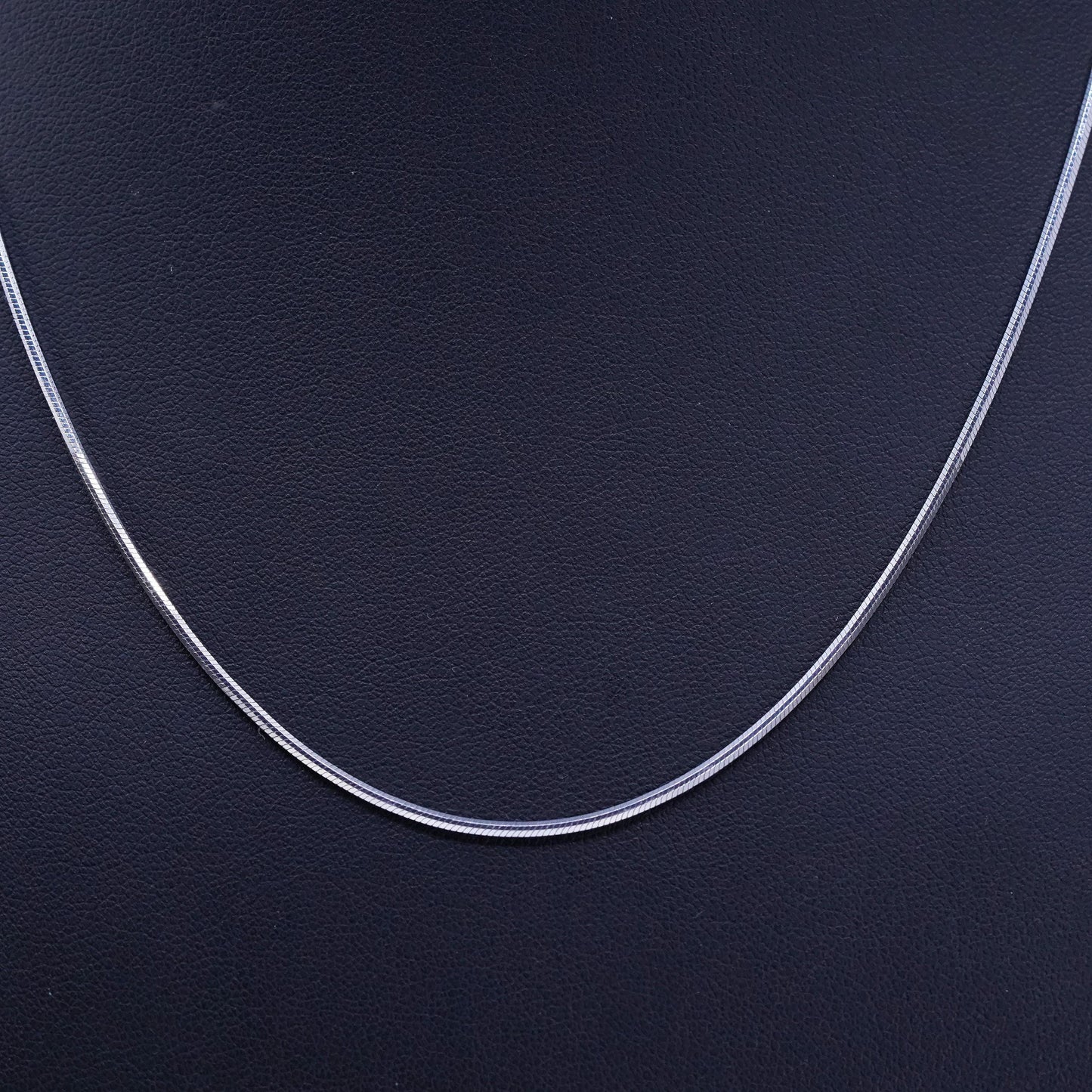 18” 1mm, vintage Italian Sterling 925 silver square snake chain necklace