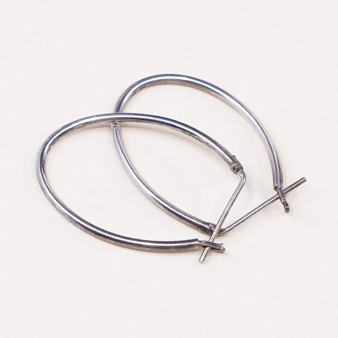 1", VTG sterling silver loop earrings, hoops, stamped 925