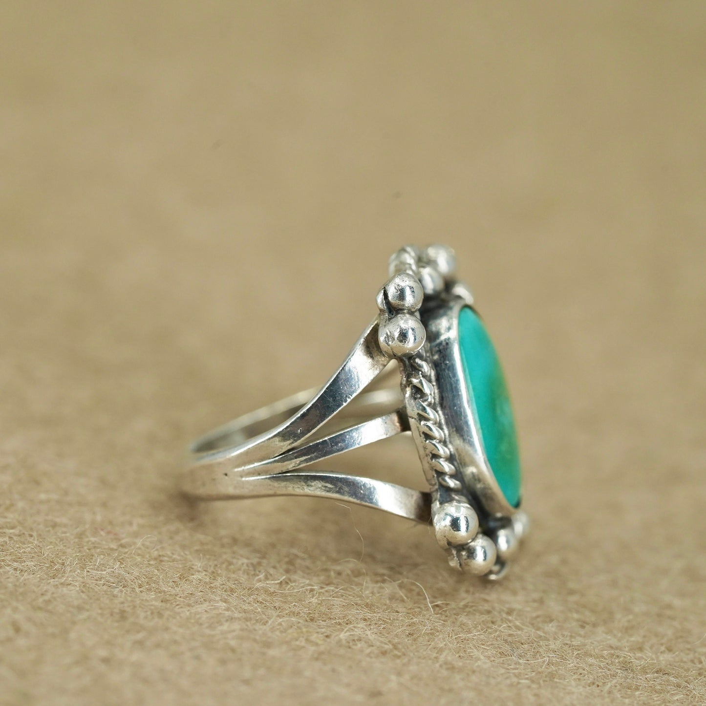 Size 3.5, Native American navajo Sterling 925 silver handmade ring turquoise