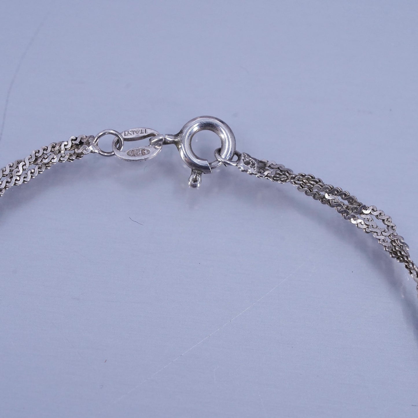 7.25”, 3mm, Vintage Italian Sterling 925 silver woven S link bracelet