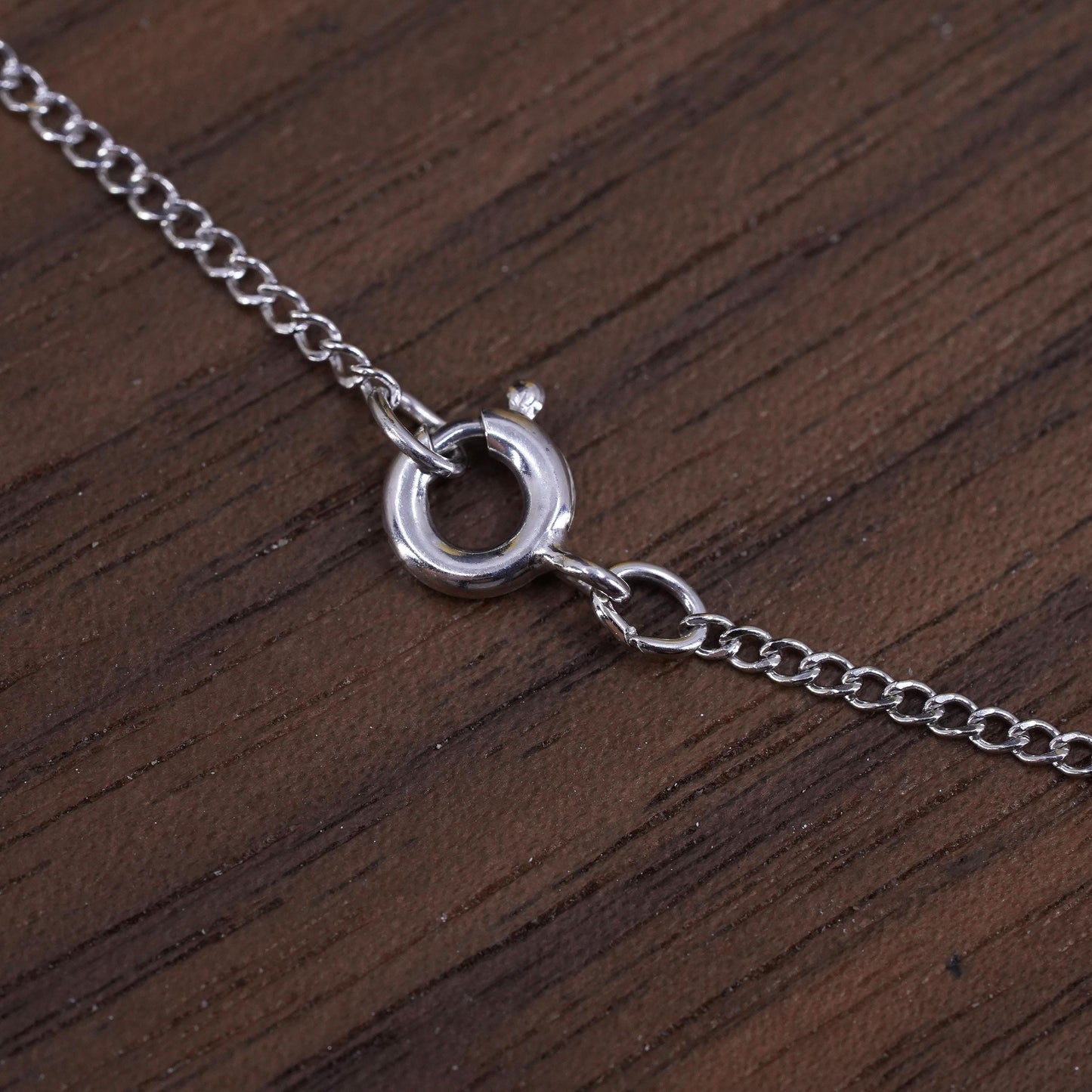16", Sterling silver necklace, solid 925 curb Hebrew bible tube pendant