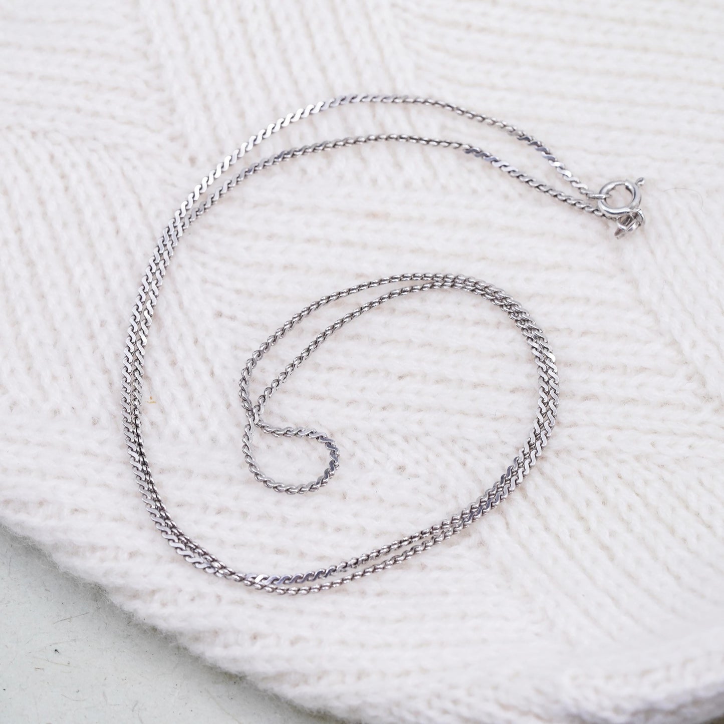 24” 2mm, Vintage sterling silver Italy 925 s link chain, sterling silver necklace
