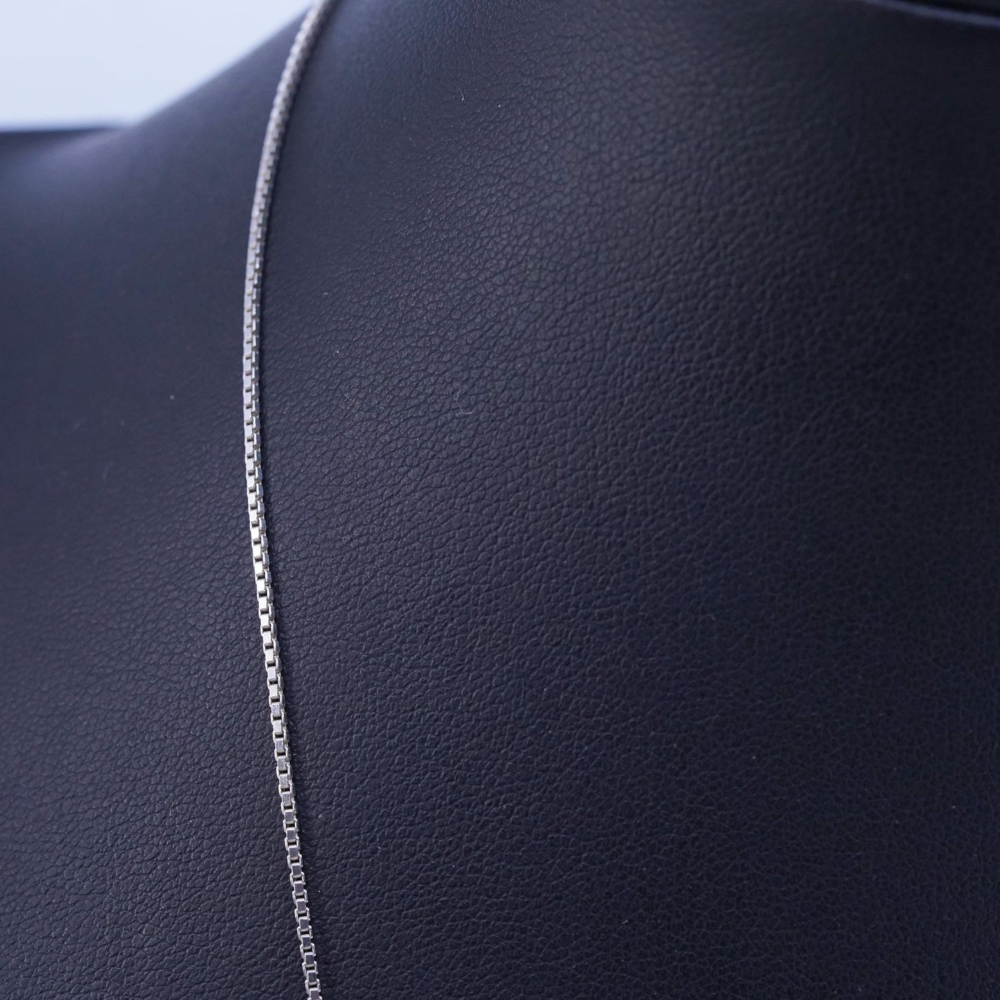 30” 1mm, vintage Italy Sterling 925 silver box chain necklace