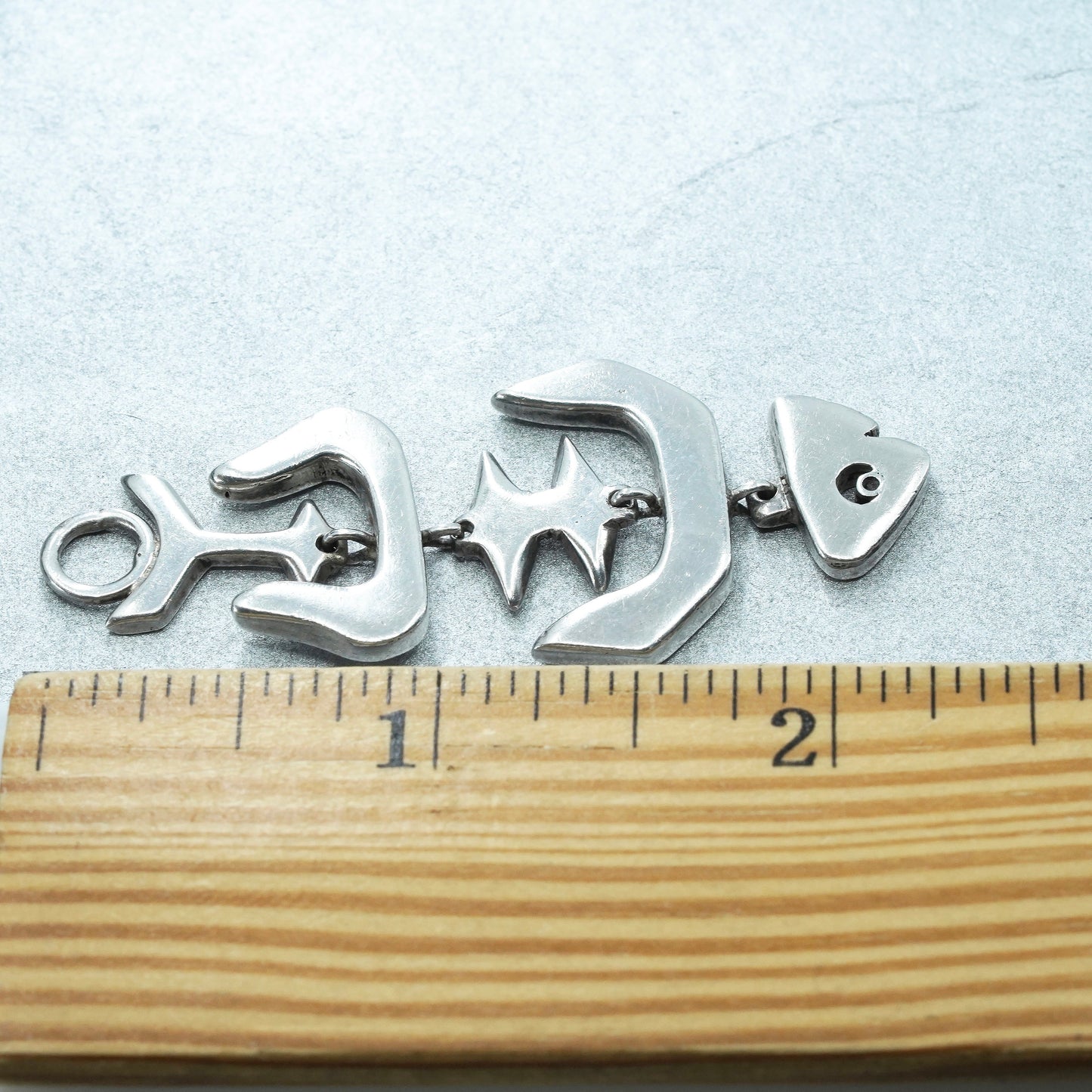 Vintage Mexico Sterling silver charm, fish 925 pendant