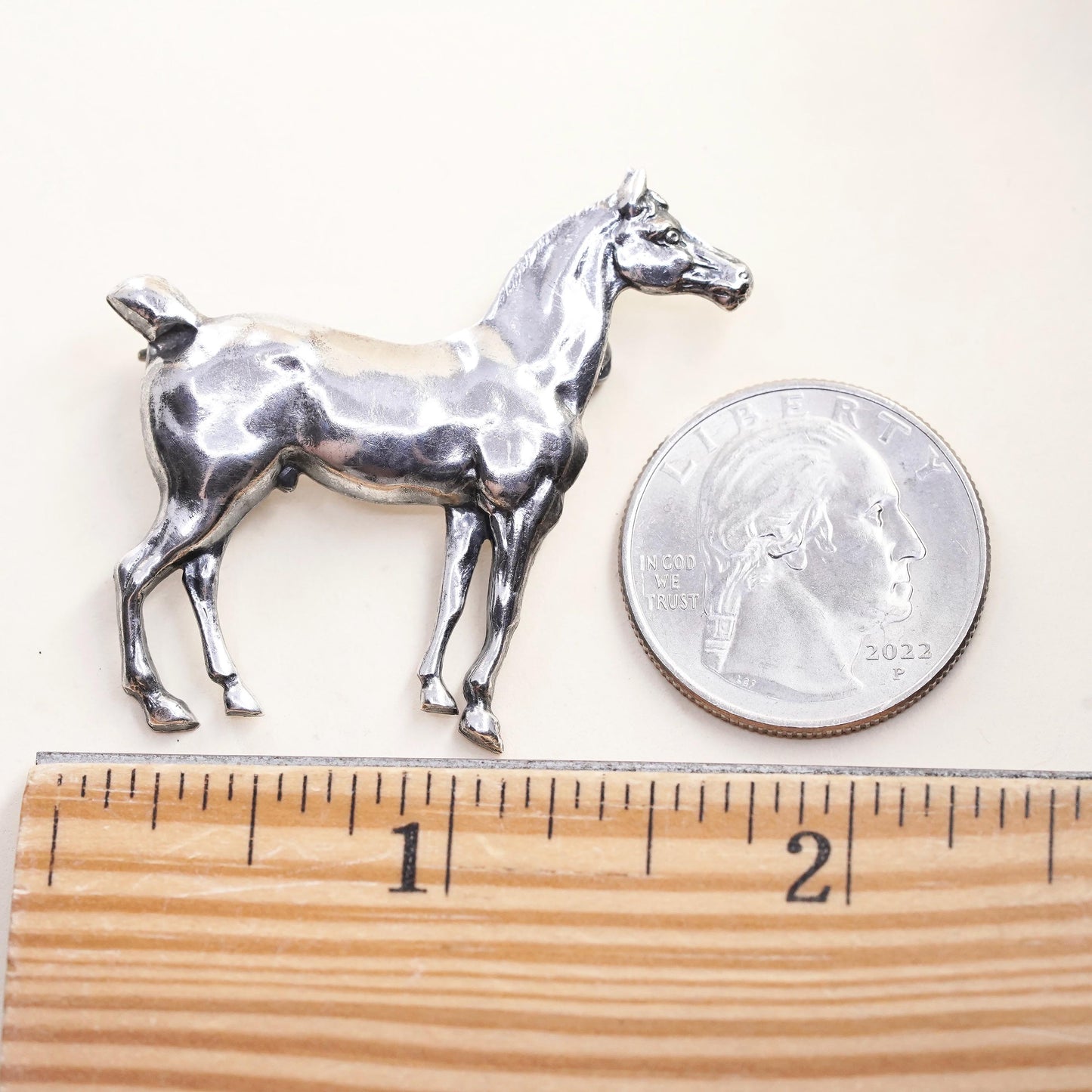 Vintage southwestern Sterling Silver Brooch 925 horse Pin, Statement Jewelry