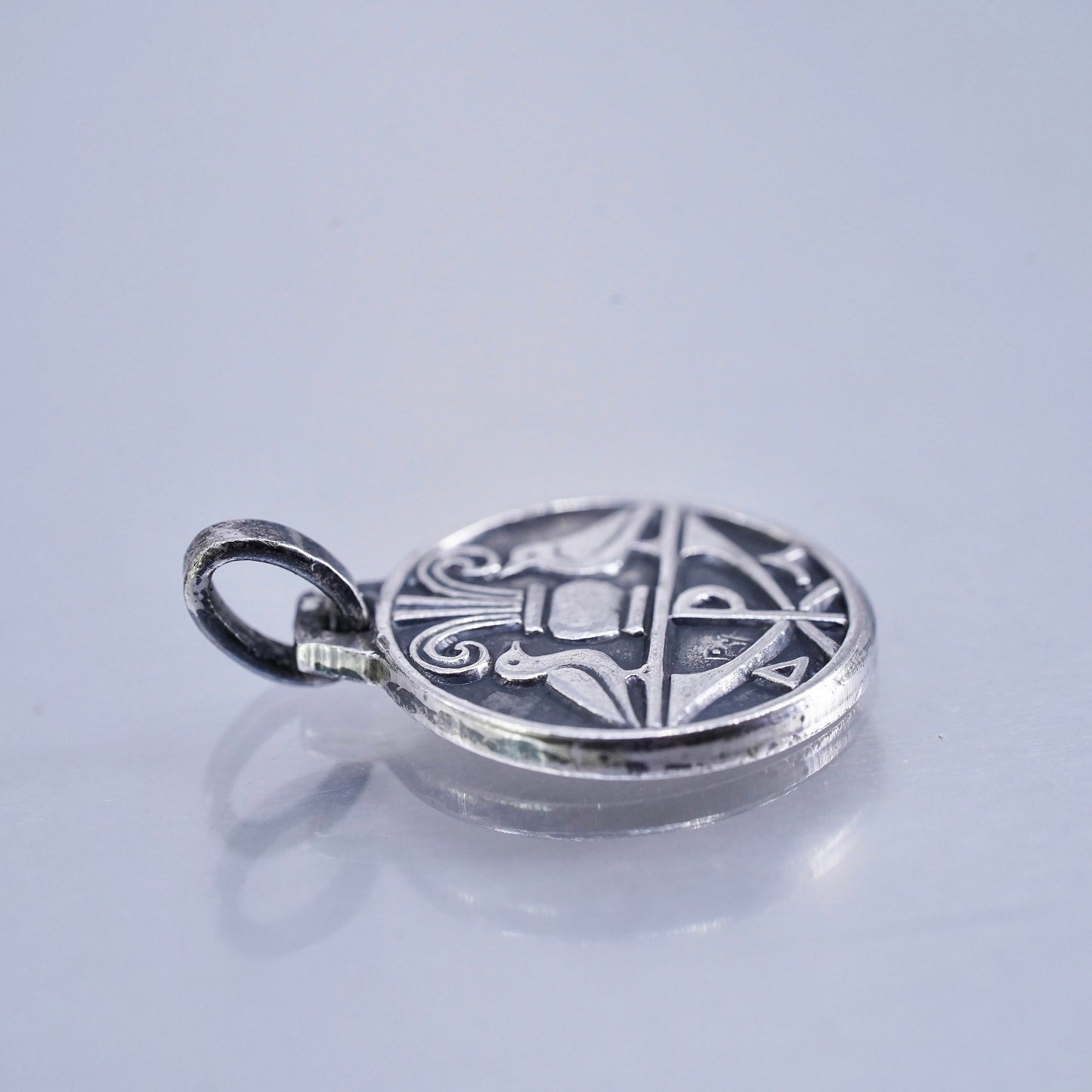 Vintage Sterling silver 925 handmade bird pendant, hummingbird bird charm