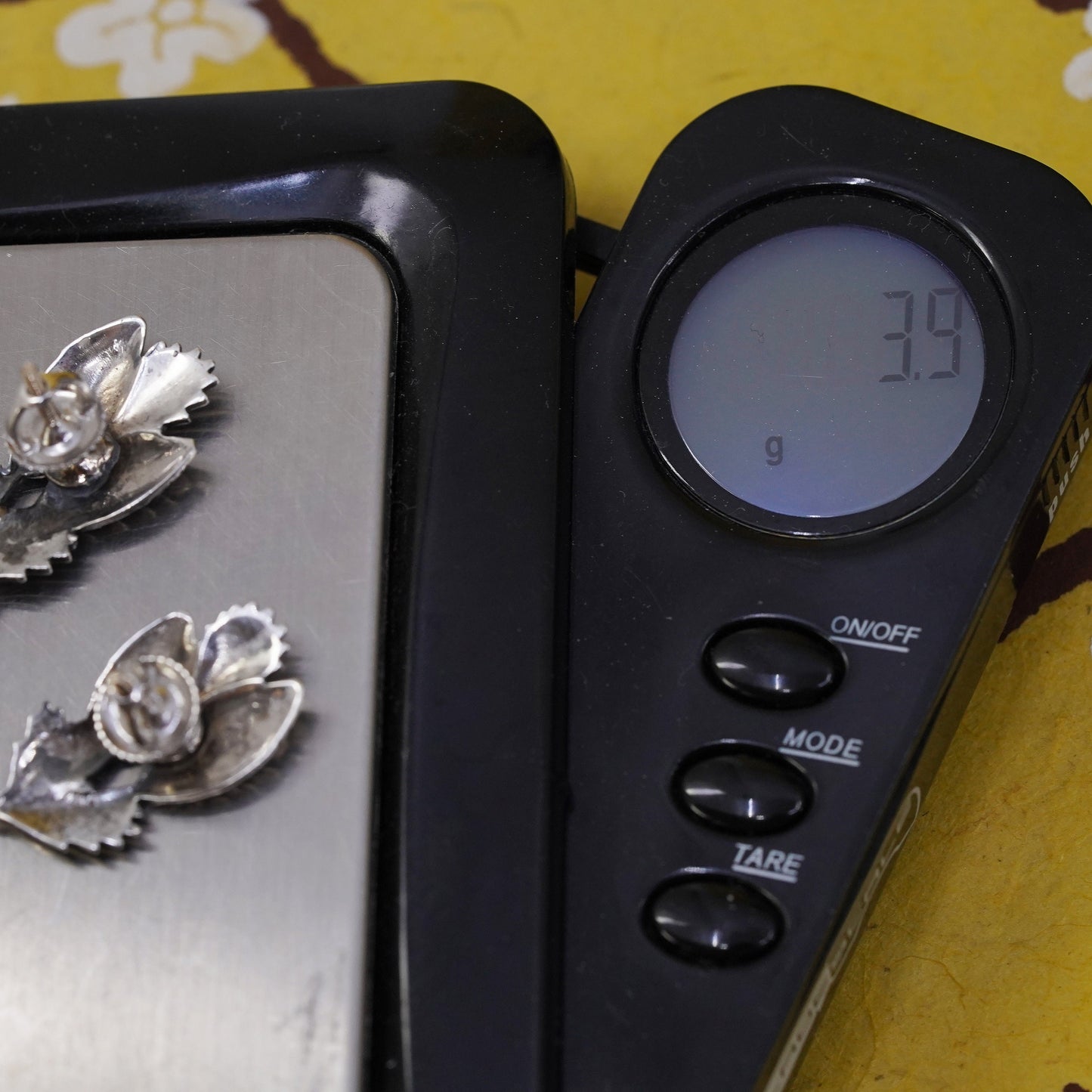Vintage Sterling silver handmade earrings, 925 pinecone studs
