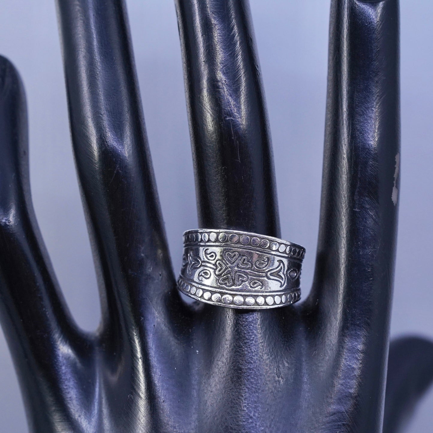 Size 7.5, Brighton Sayan Sterling silver ring, engagement, 925 textured band