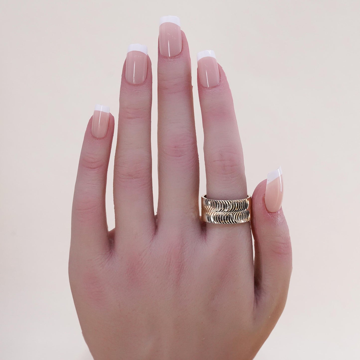 Size 8.5, vintage Turkey Vermeil gold over sterling silver textured band ring