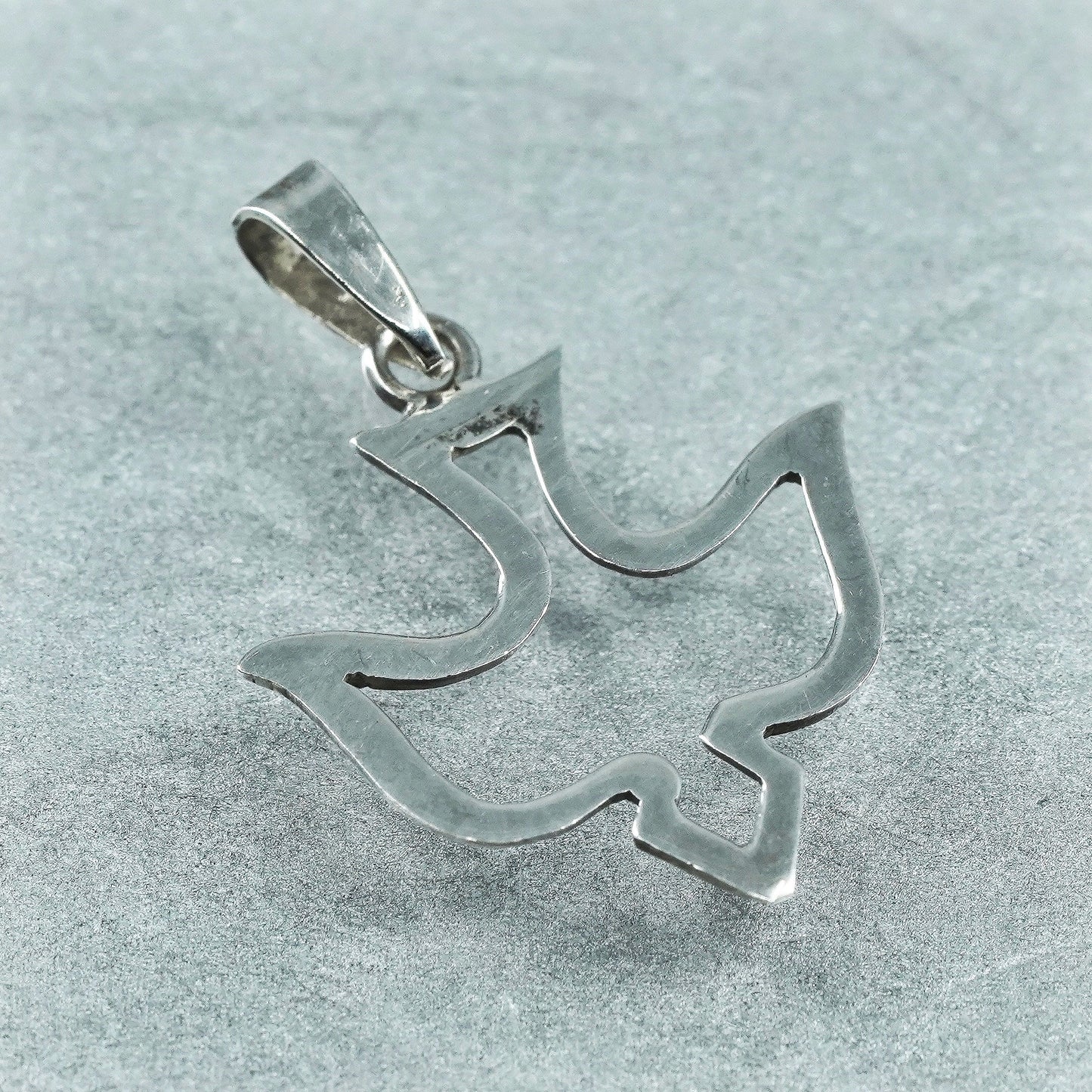 Vintage Sterling silver handmade charm, 925 dove bird pendant