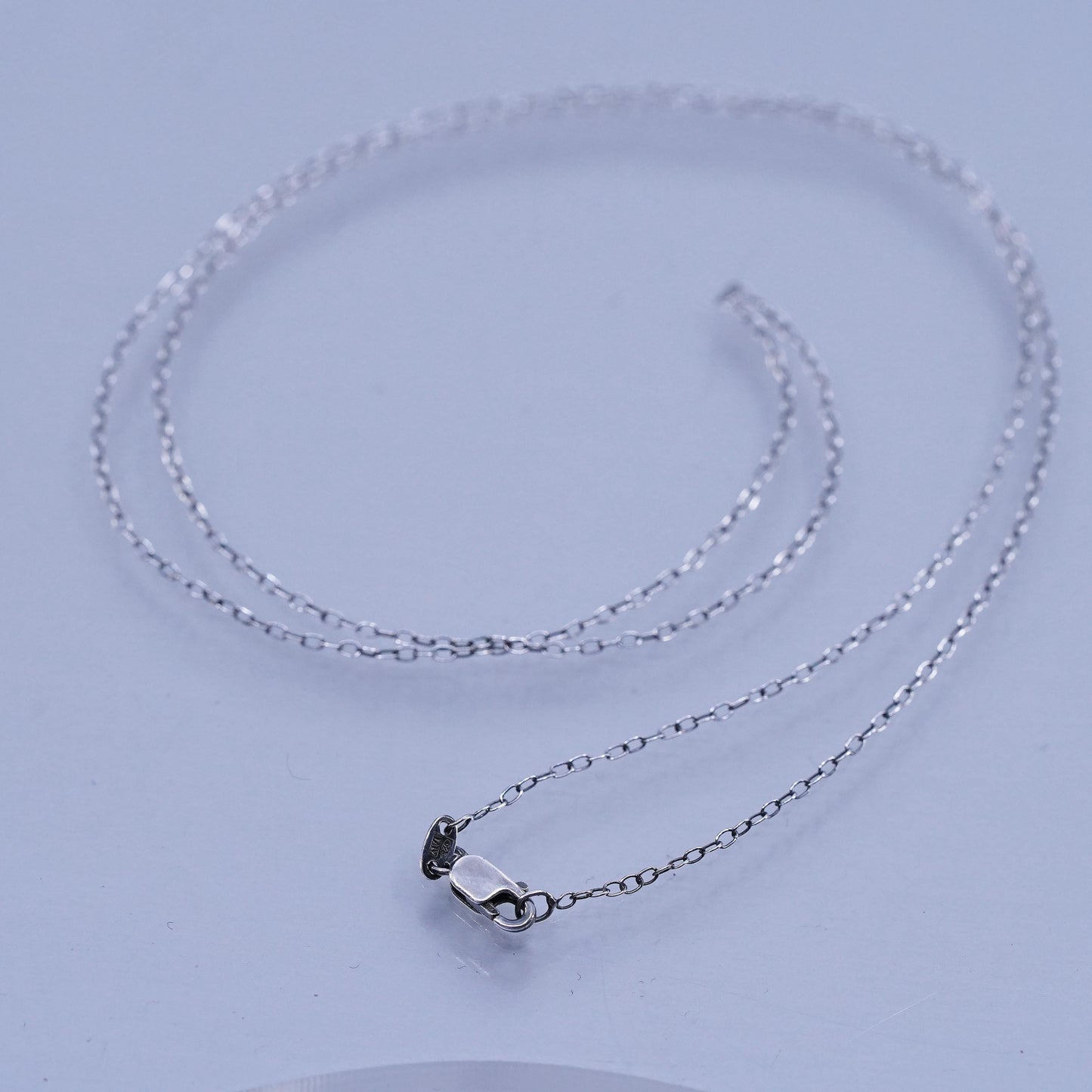 22” 1mm, vintage Italian Sterling 925 silver circle chain necklace