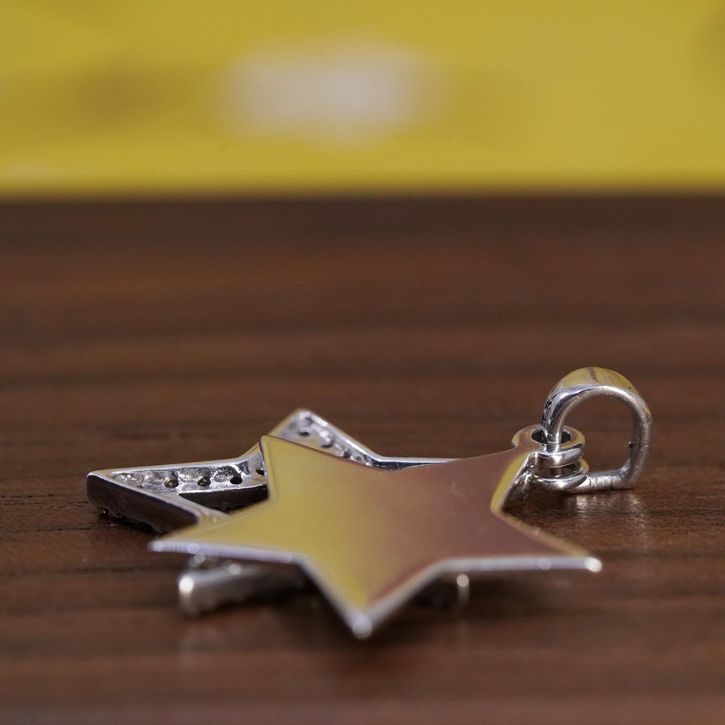 Vintage Judith Jack Sterling silver pendant, 925 double star cluster cz Kelsey