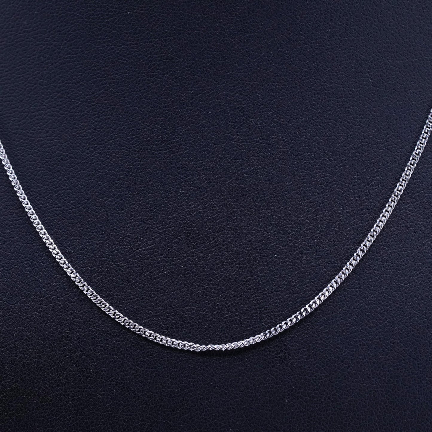18” 2mm, vintage Italy Sterling 925 silver curb chain necklace