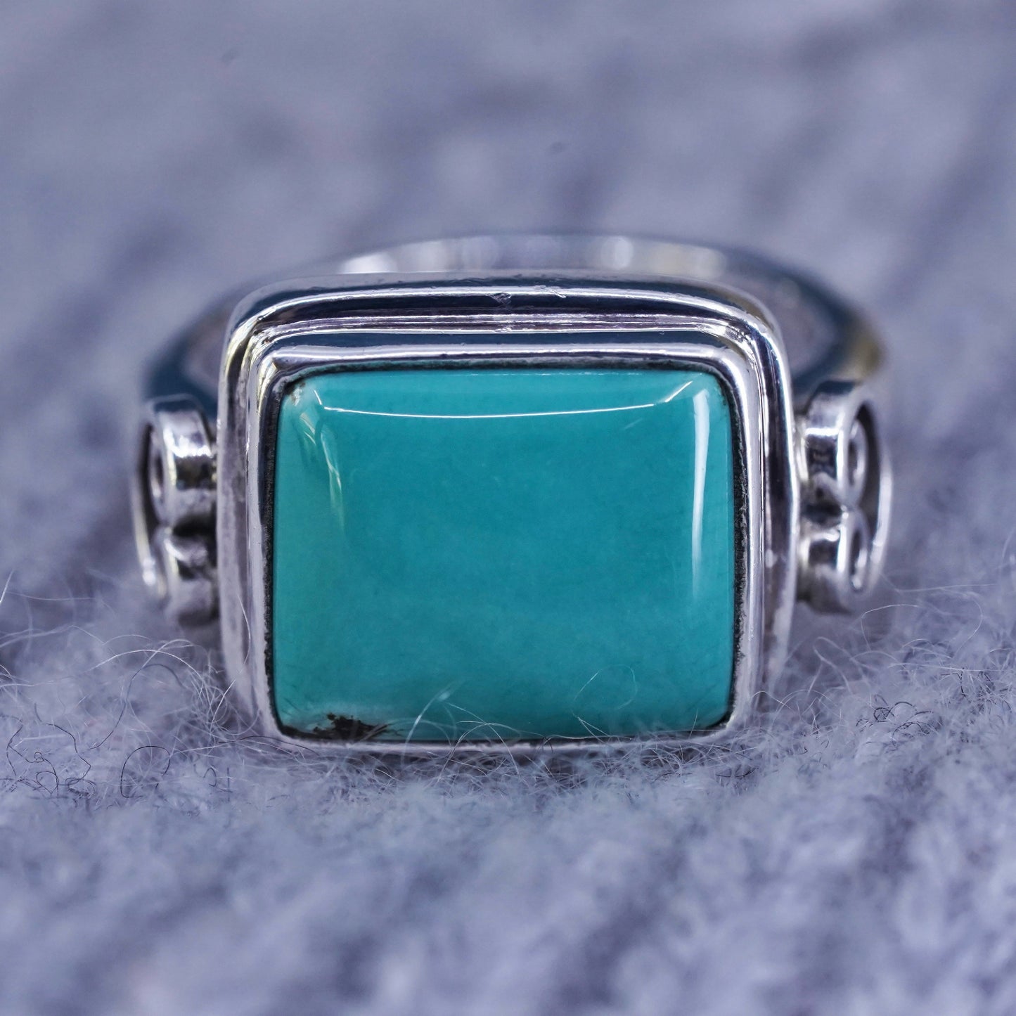 Size 6, Native American, southwestern Sterling silver handmade ring turquoise