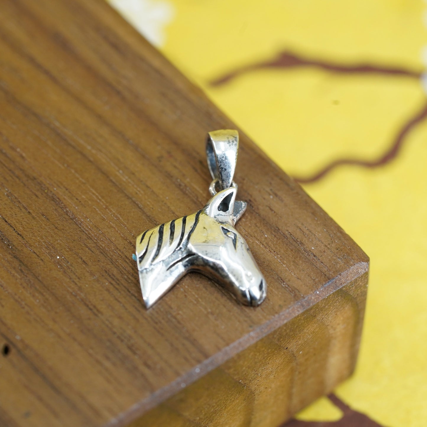 Vintage Sterling 925 silver handmade pendant, horse