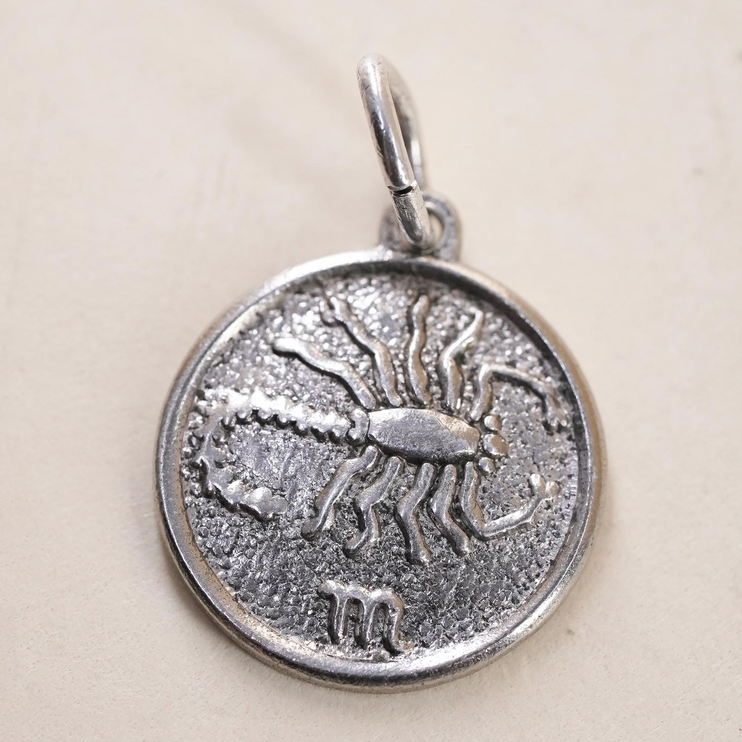 Scorpio Zodiac Charm Sterling 925 Silver Astrology Pendant Scorpion Horoscope