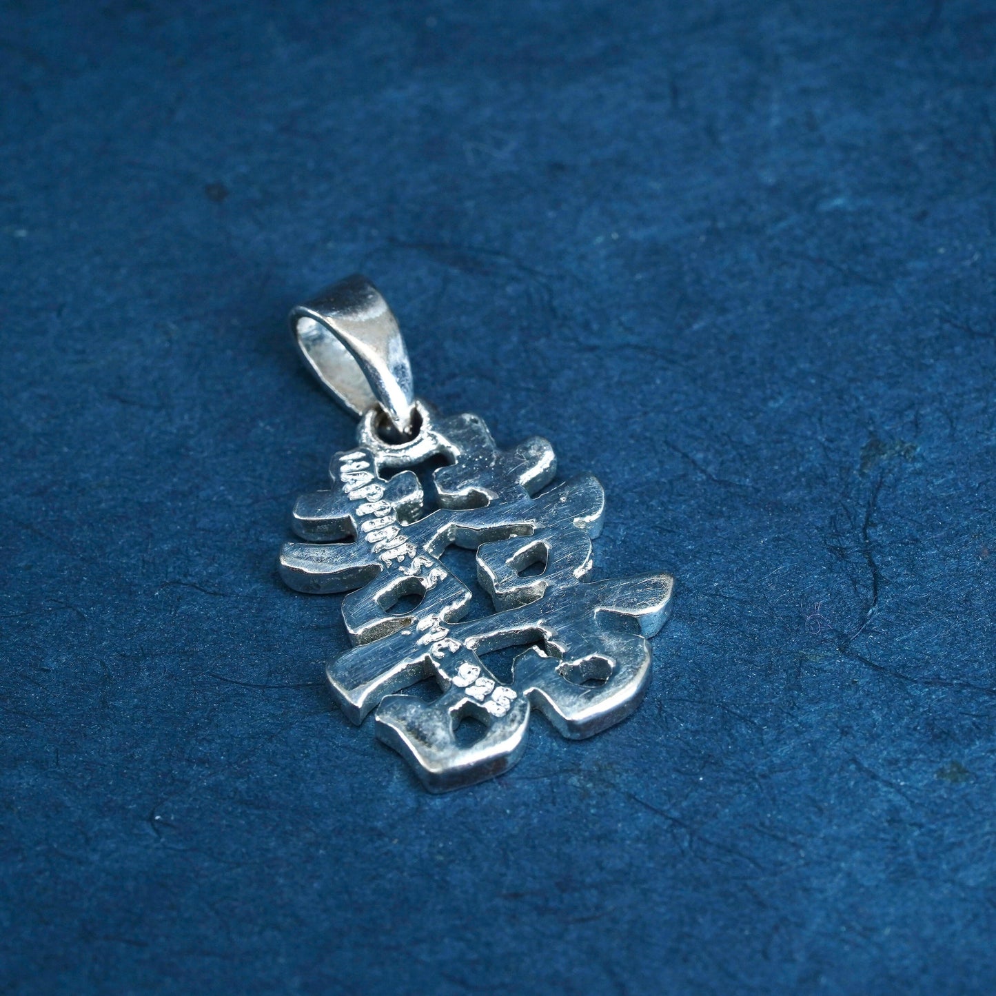 Sterling 925 silver charm pendant with Chinese character “happiness and joy”