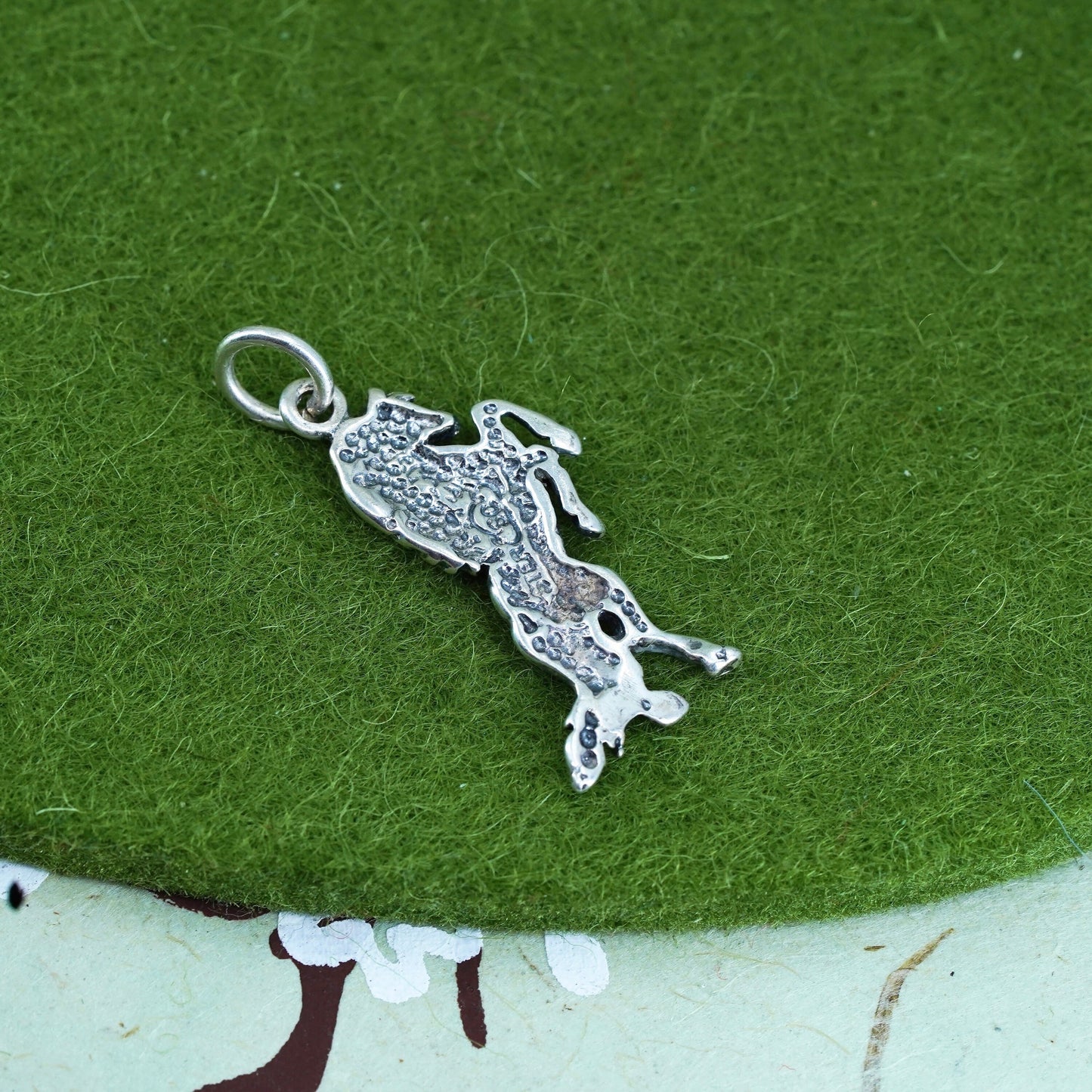 Handmade vintage Sterling silver pendant, 925 horse charm
