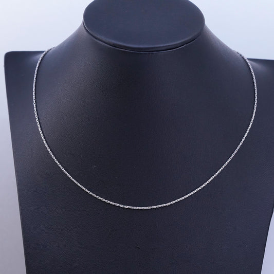 16” 1mm, vintage Sterling 925 silver textured snake chain necklace