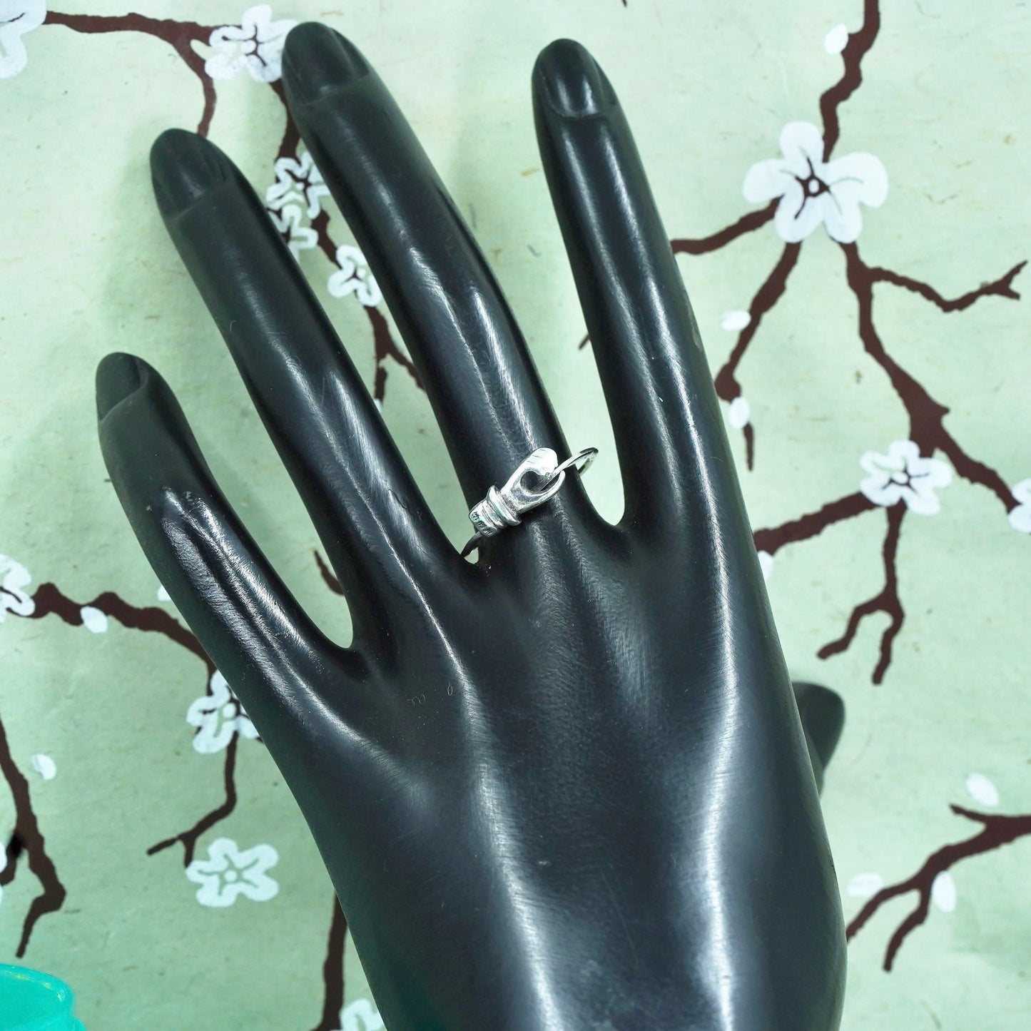 Size 8.25, vintage Sterling silver handmade ring, 925 hand stackable band