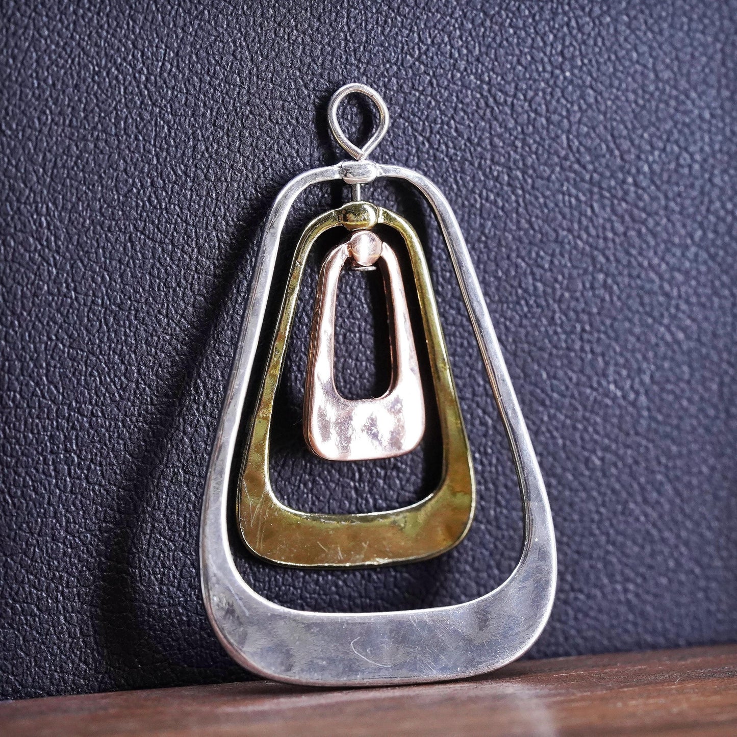 Vintage triple tone Sterling Silver 925 Handmade Pendant