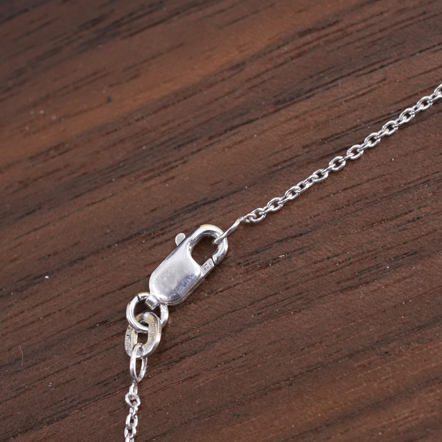 16” 1mm, vintage Sterling silver necklace, 925 circle chain with cross pendant