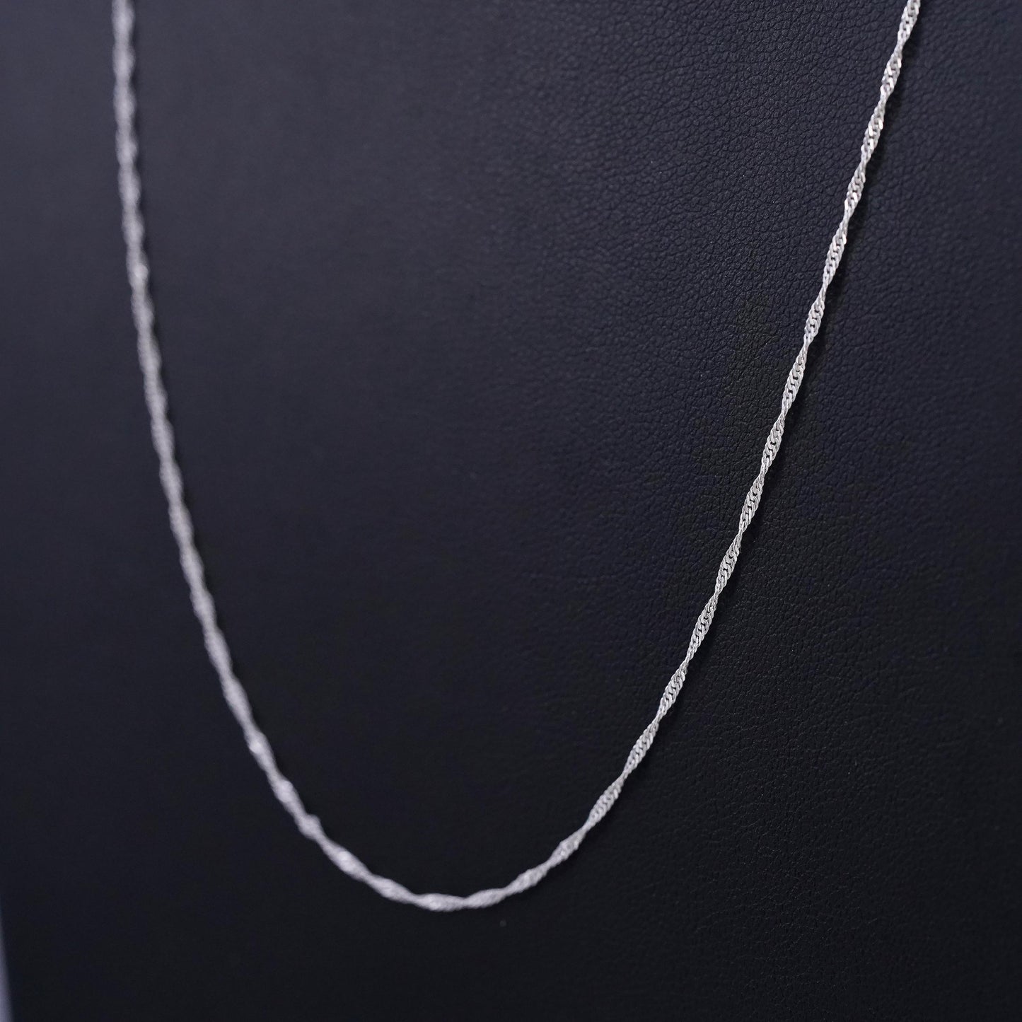 22" 1mm, vintage LIRM Sterling 925 silver twisted chain necklace
