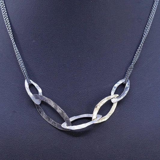 16+2", Silpada Sterling Silver 925 double strands wheat necklace leafy pendant