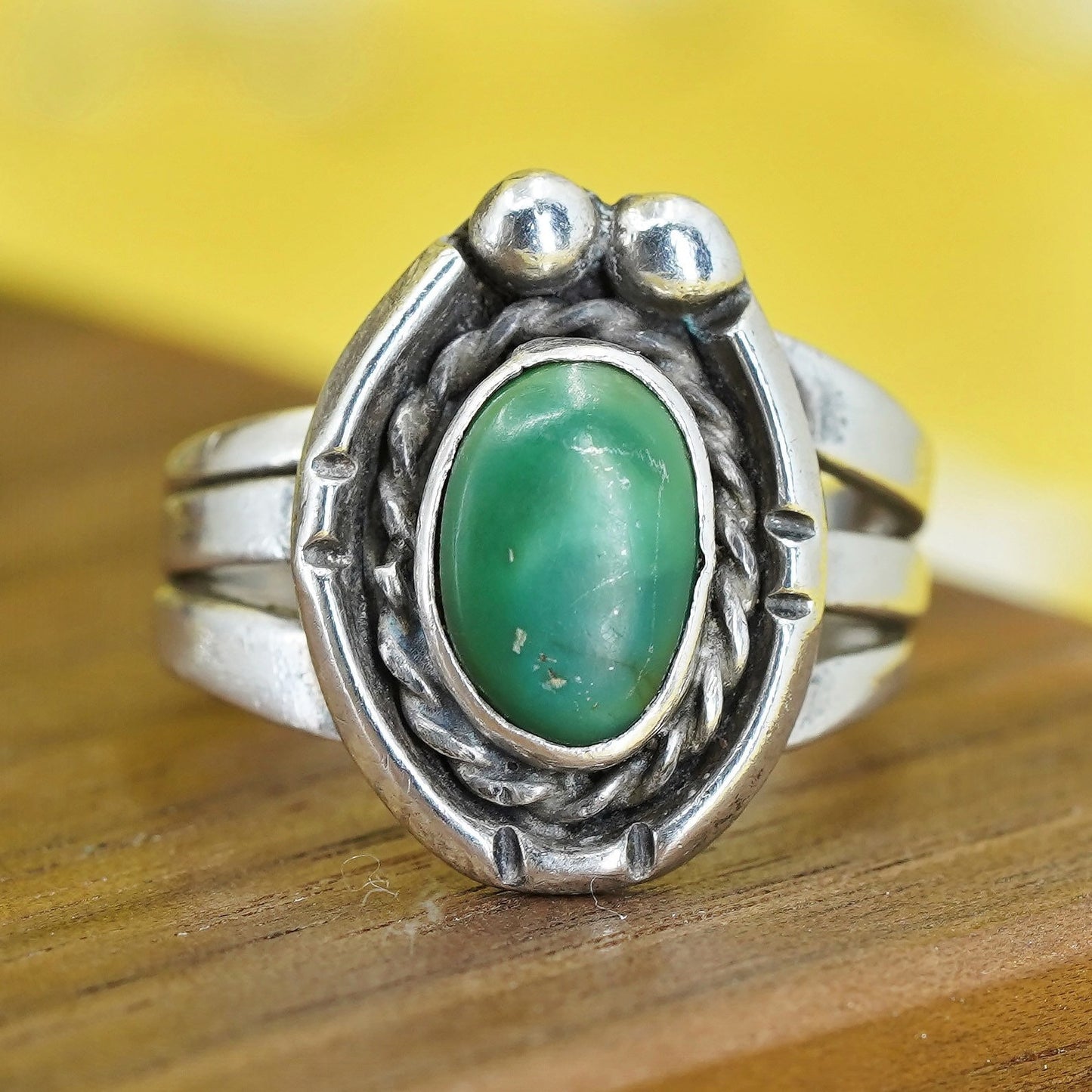 Size 5.25, Native American Sterling silver ring southwestern 925 band turquoise
