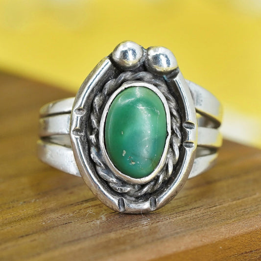 Size 5.25, Native American Sterling silver ring southwestern 925 band turquoise