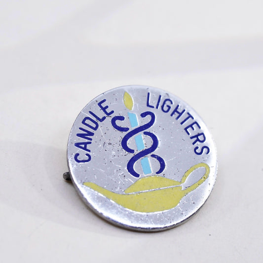 Candle Lighters Enamel Pin, Medical Caduceus Brooch, Nursing Healthcare Badge