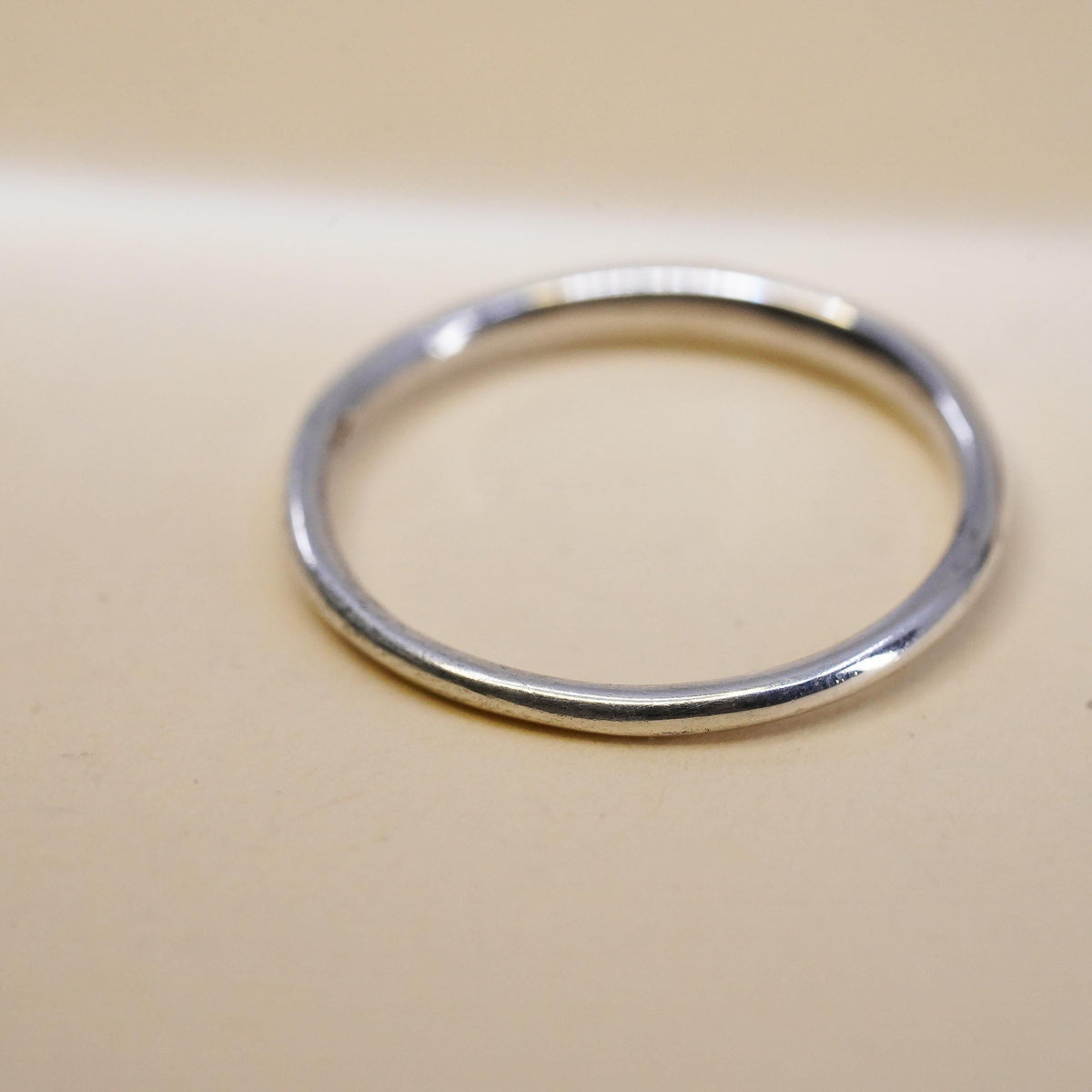 Size 6, Vintage sterling silver handmade stackable ring, 925 heart band
