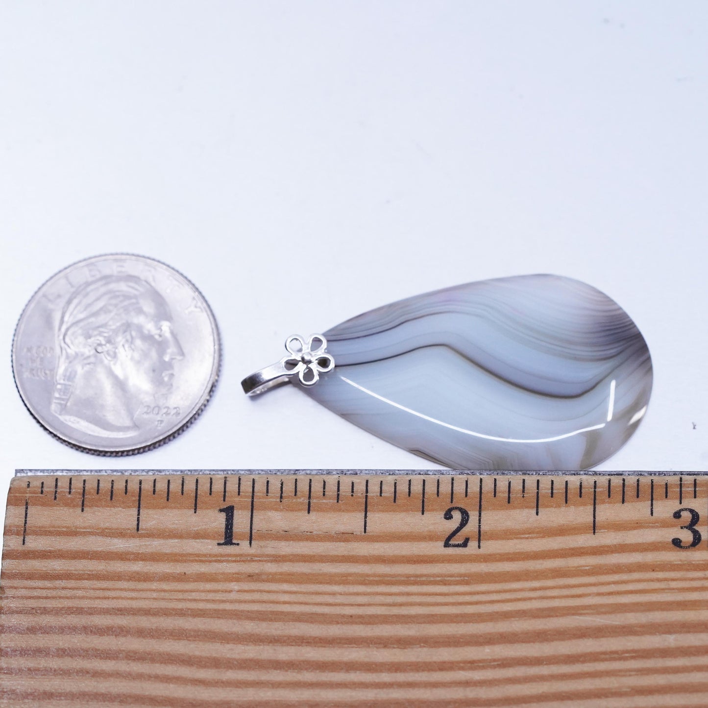 Vintage southwestern sterling 925 silver handmade pendant with lace agate