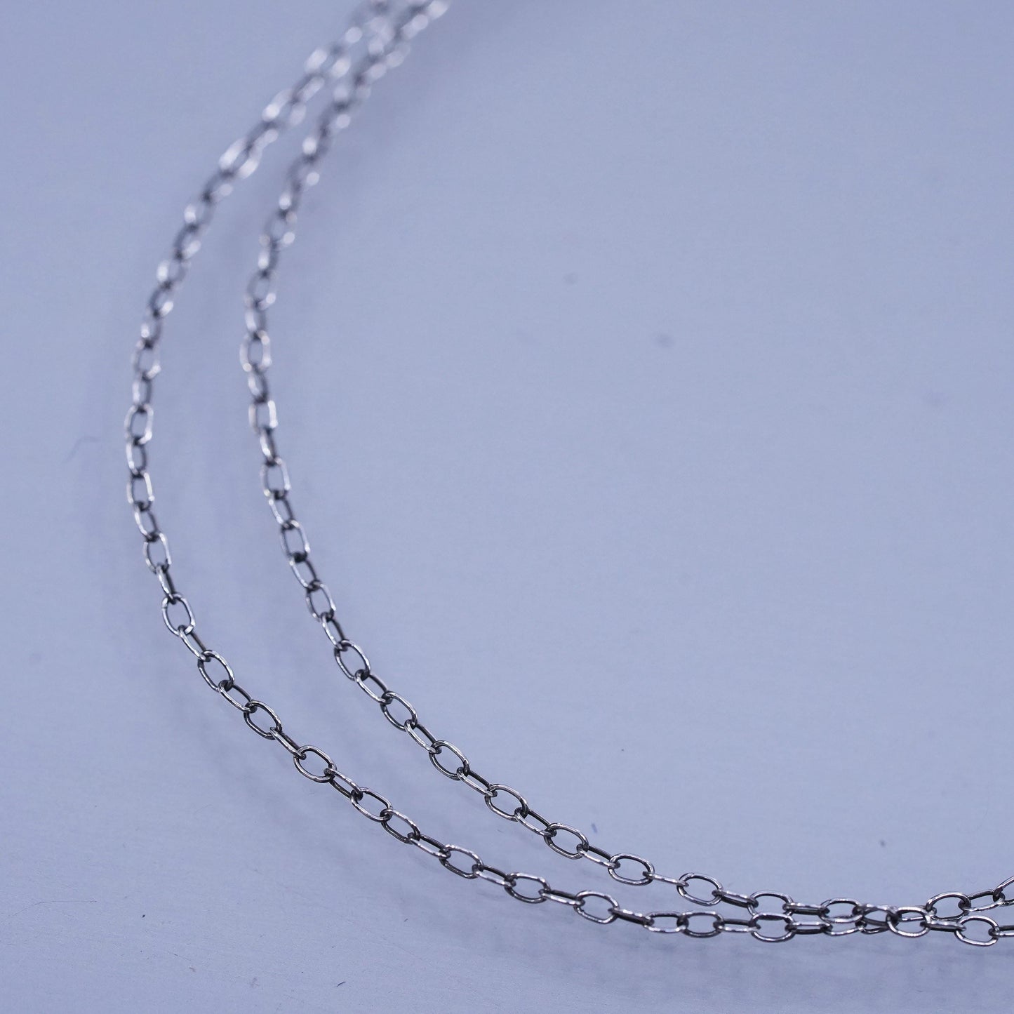 22” 1mm, vintage Italian Sterling 925 silver circle chain necklace