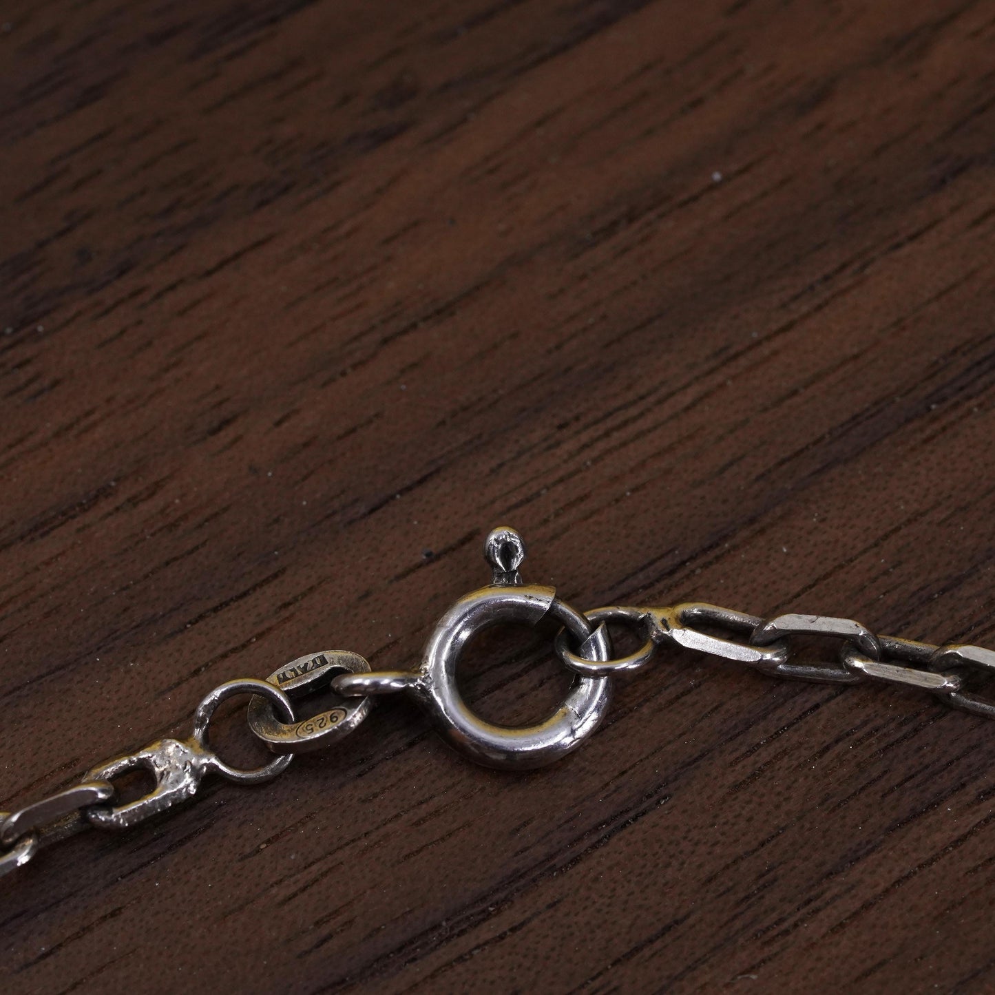 23" 3mm, vintage Italian Sterling silver necklace, 925 oval link chain